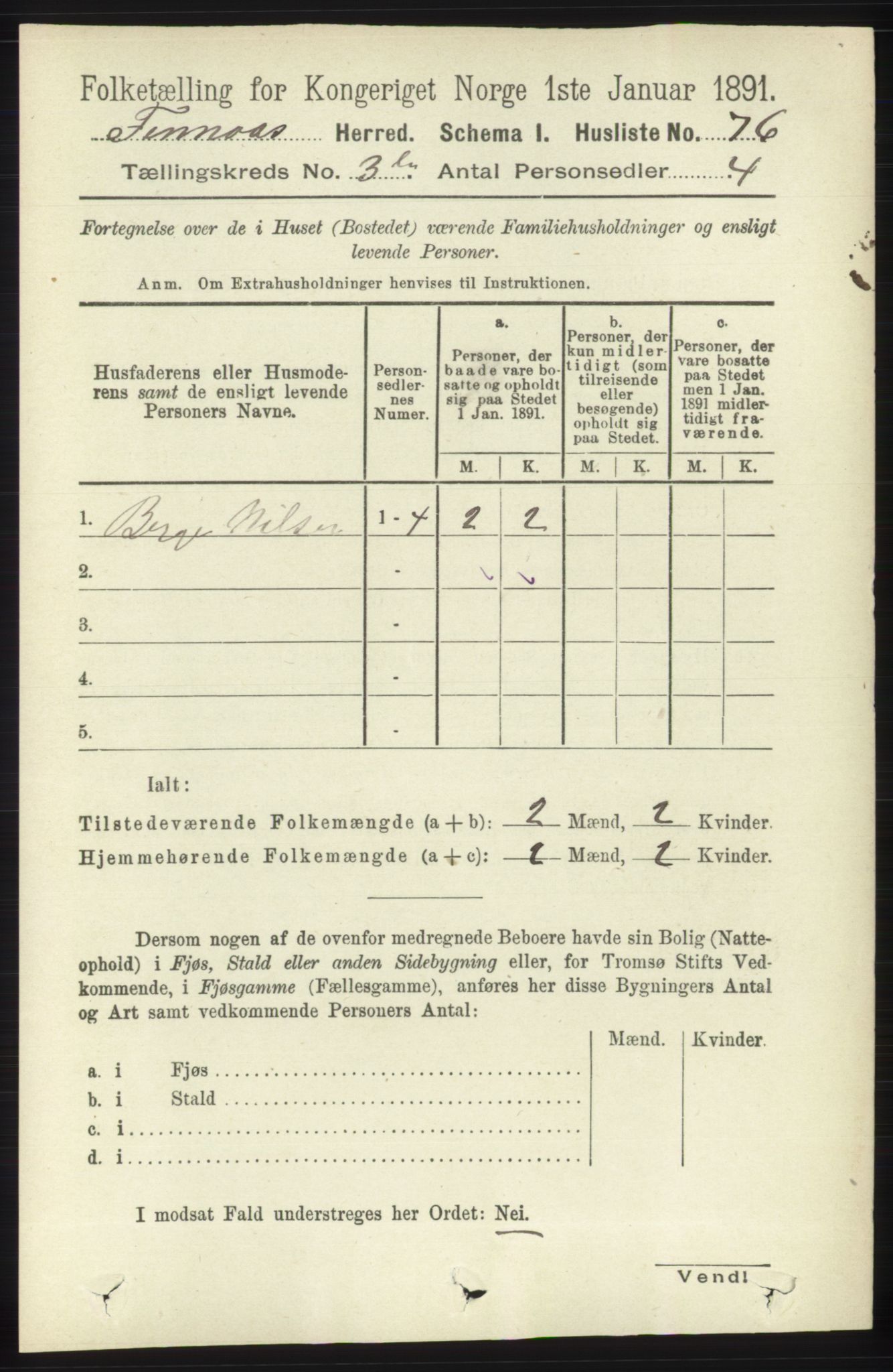 RA, 1891 census for 1218 Finnås, 1891, p. 1109