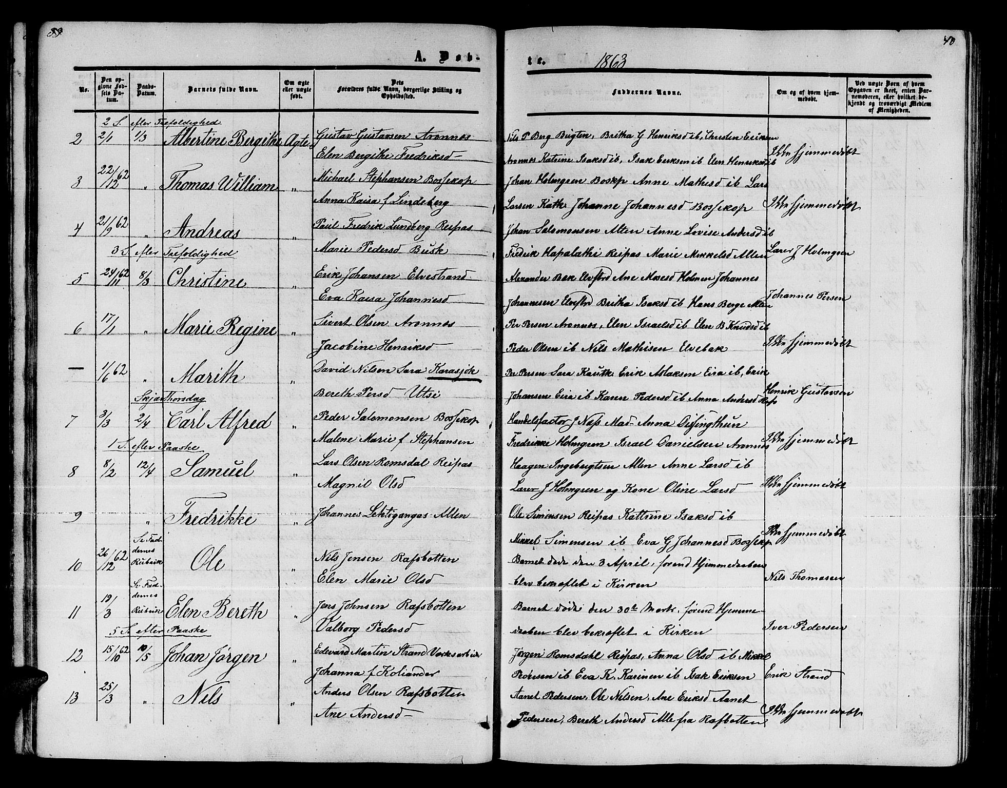 Alta sokneprestkontor, AV/SATØ-S-1338/H/Hb/L0001.klokk: Parish register (copy) no. 1, 1858-1878, p. 39-40