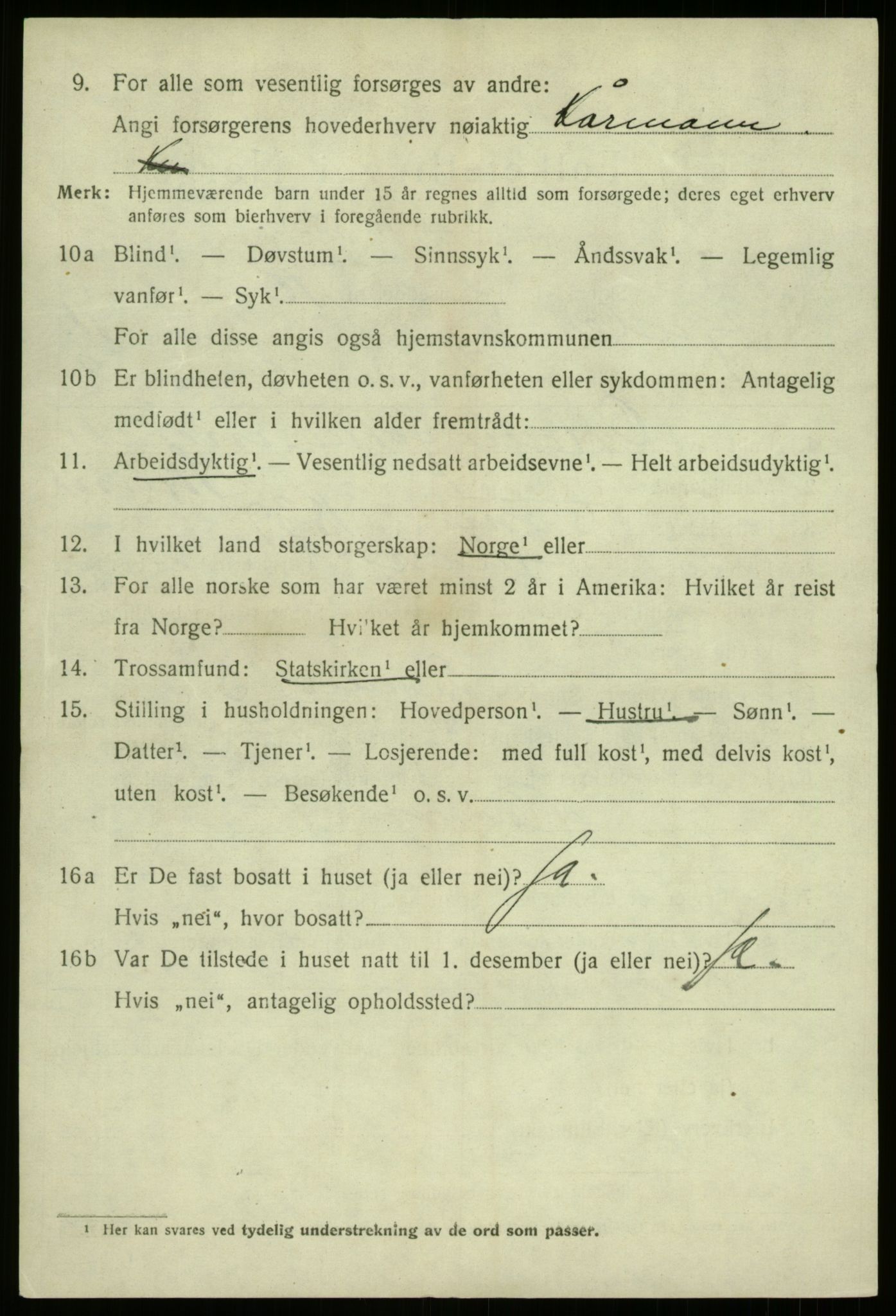 SAB, 1920 census for Fjaler, 1920, p. 6764