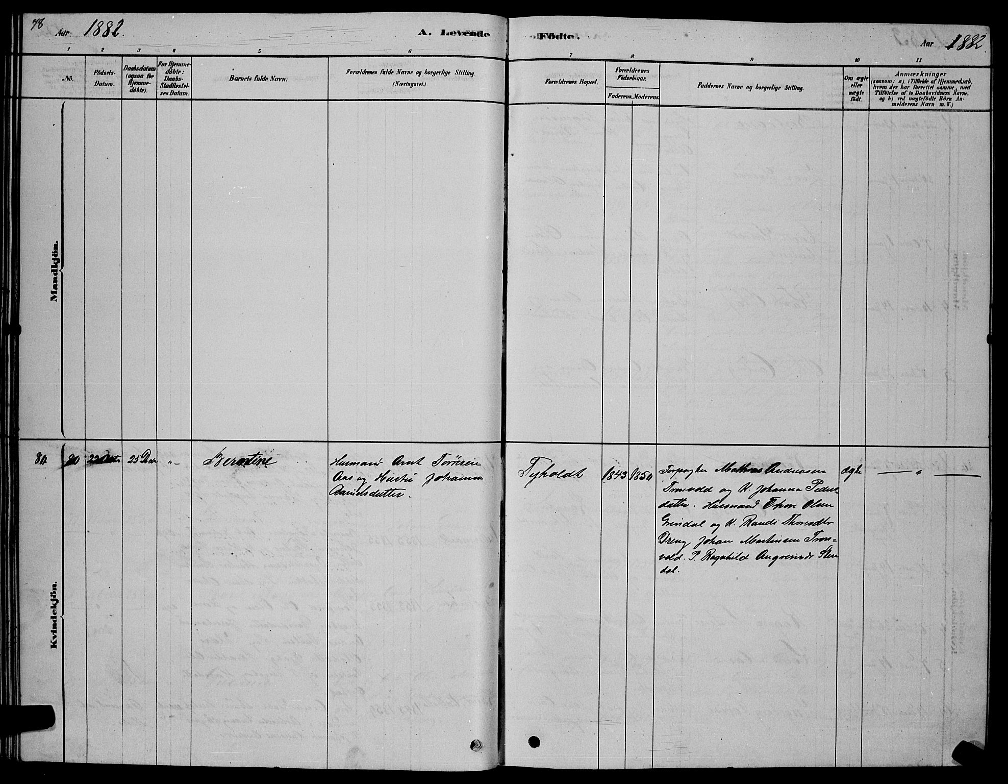 Ministerialprotokoller, klokkerbøker og fødselsregistre - Sør-Trøndelag, SAT/A-1456/606/L0312: Parish register (copy) no. 606C08, 1878-1894, p. 78
