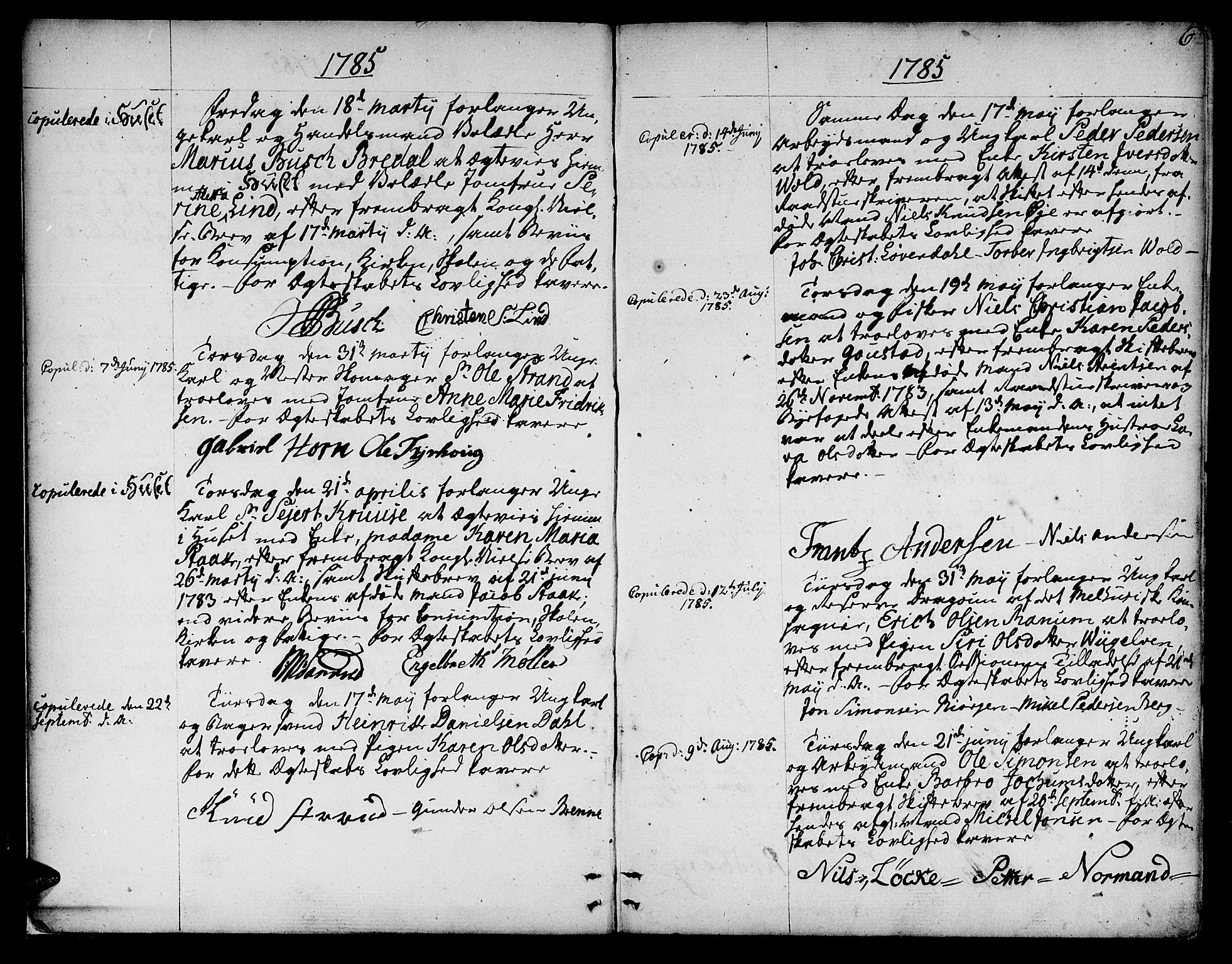 Ministerialprotokoller, klokkerbøker og fødselsregistre - Sør-Trøndelag, SAT/A-1456/601/L0041: Parish register (official) no. 601A09, 1784-1801, p. 6