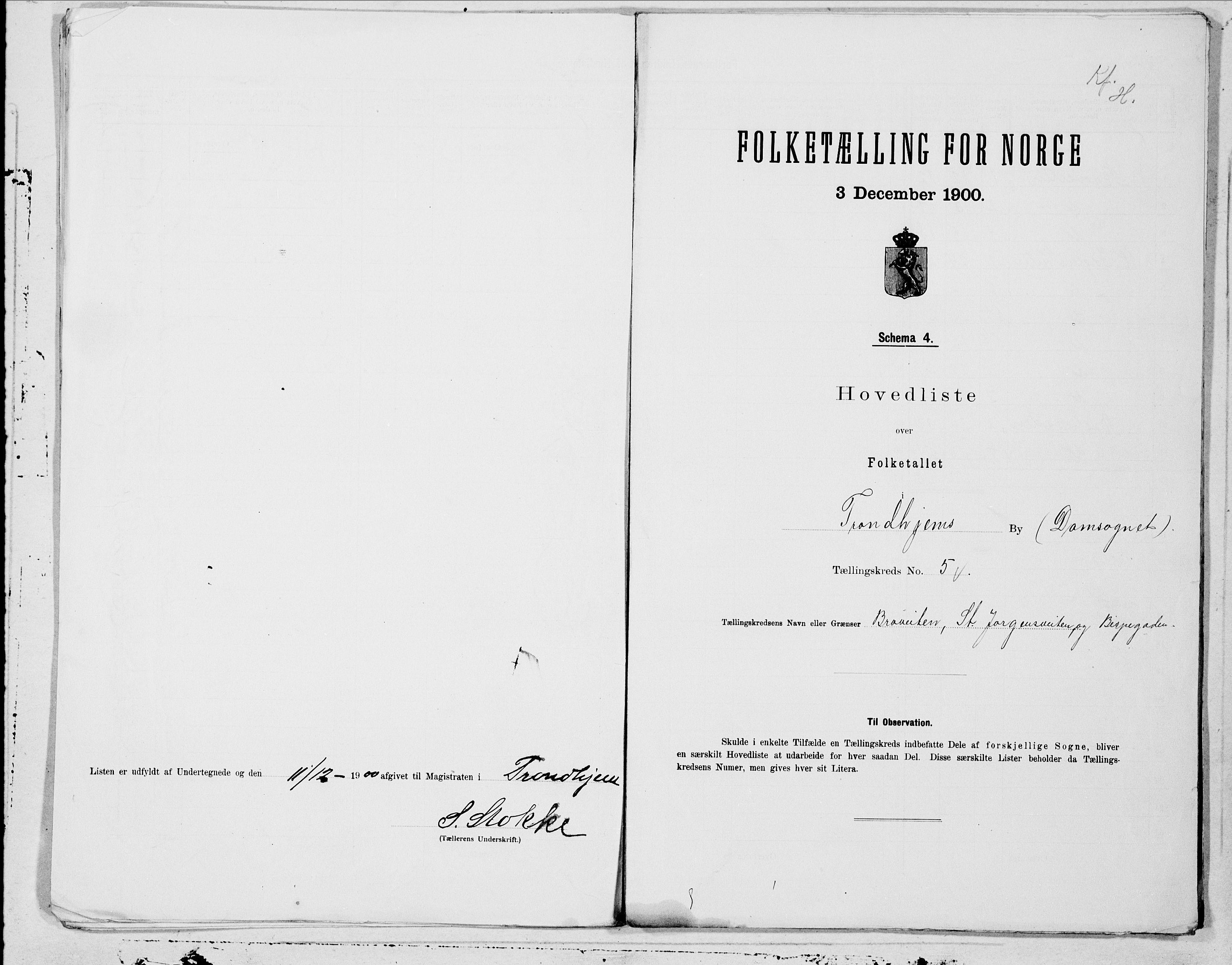 SAT, 1900 census for Trondheim, 1900, p. 9