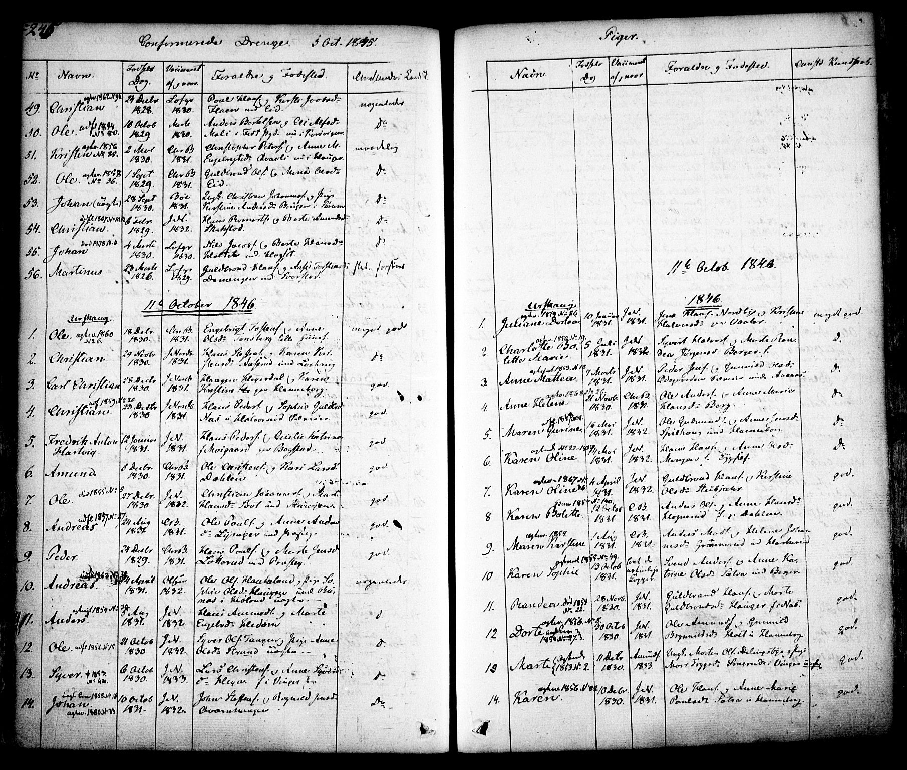 Aurskog prestekontor Kirkebøker, SAO/A-10304a/F/Fa/L0006: Parish register (official) no. I 6, 1829-1853, p. 245