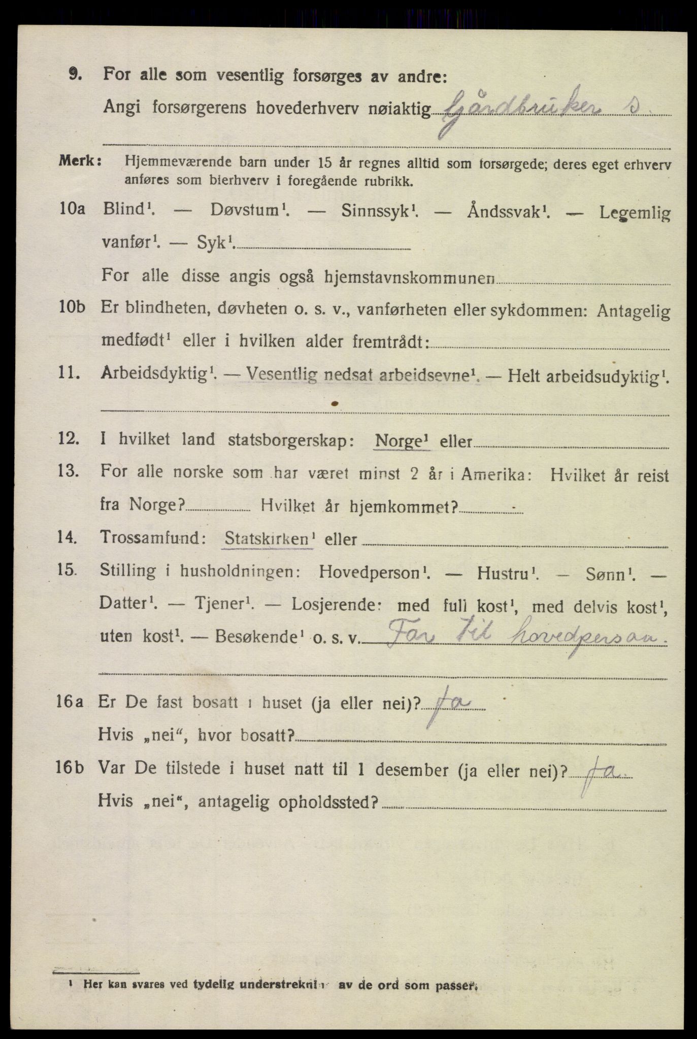 SAK, 1920 census for Søndeled, 1920, p. 3698
