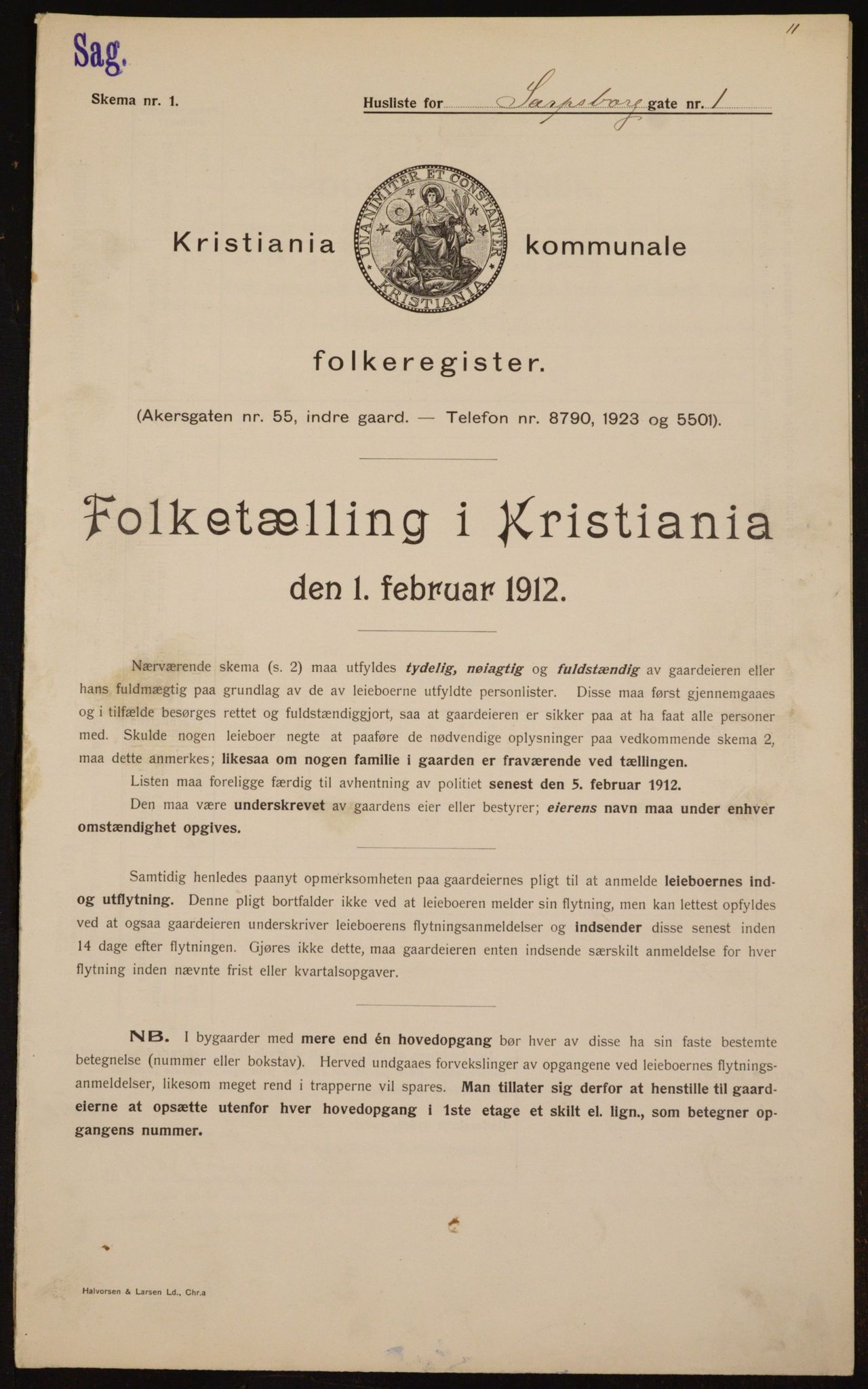 OBA, Municipal Census 1912 for Kristiania, 1912, p. 89350