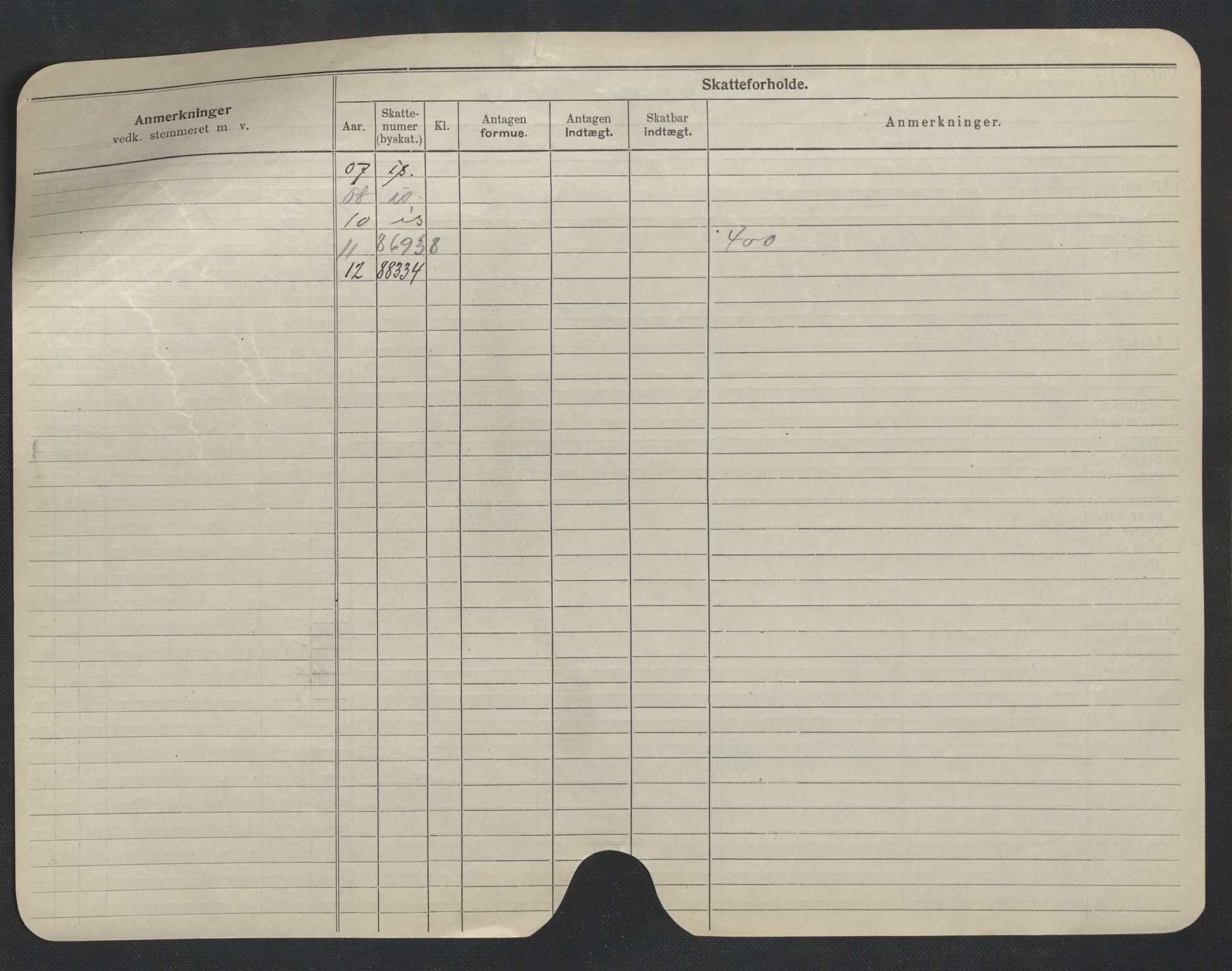 Oslo folkeregister, Registerkort, AV/SAO-A-11715/F/Fa/Fac/L0007: Menn, 1906-1914, p. 400b