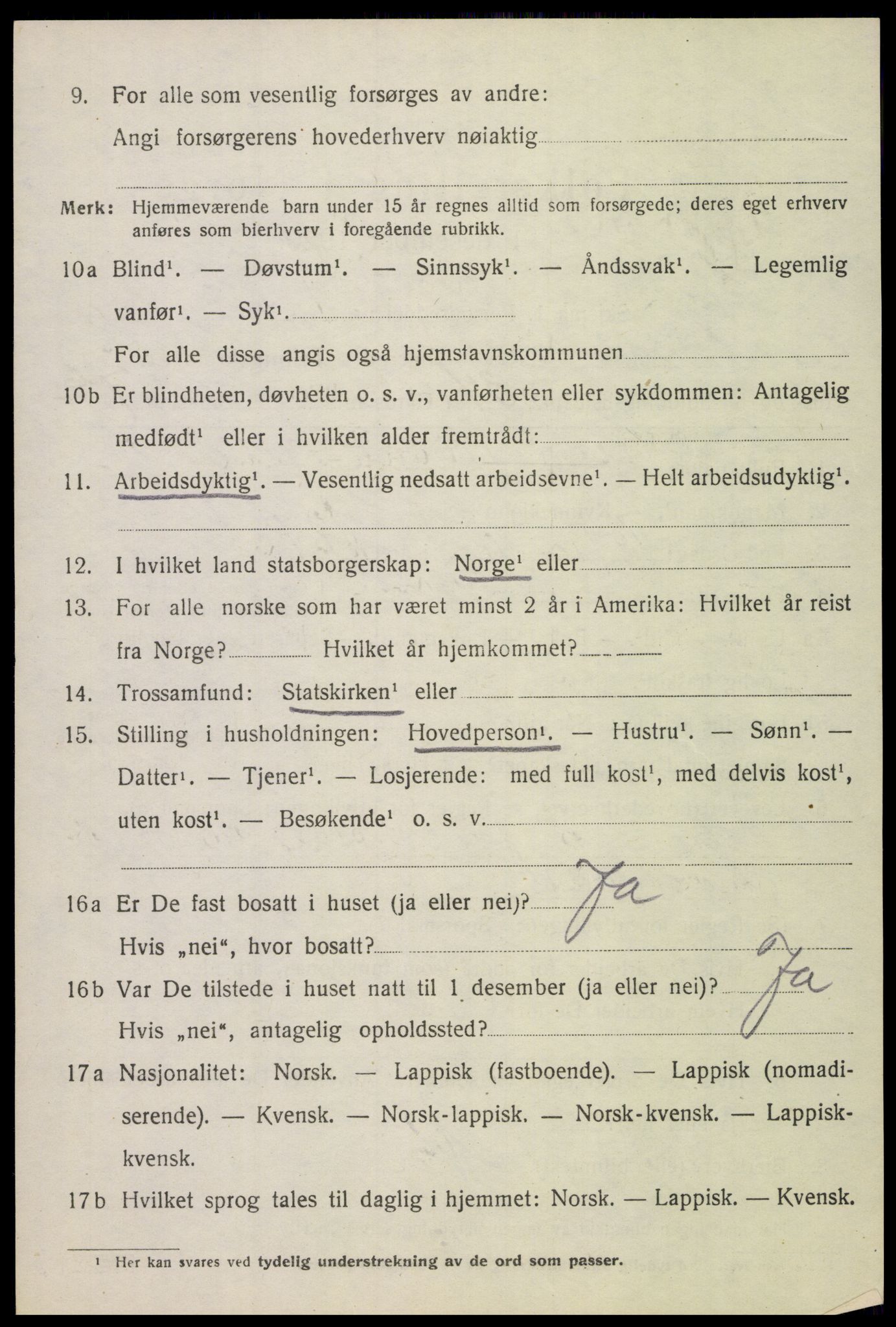 SAT, 1920 census for Gimsøy, 1920, p. 3548