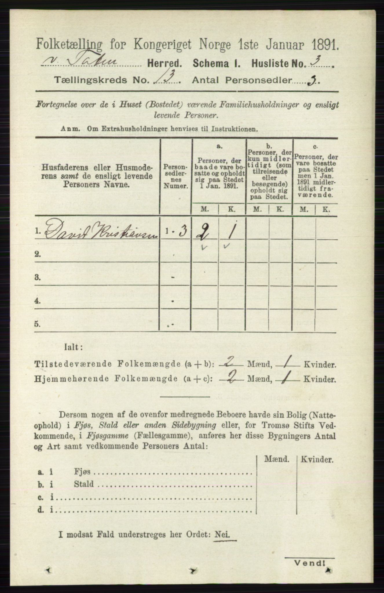 RA, 1891 census for 0529 Vestre Toten, 1891, p. 7703