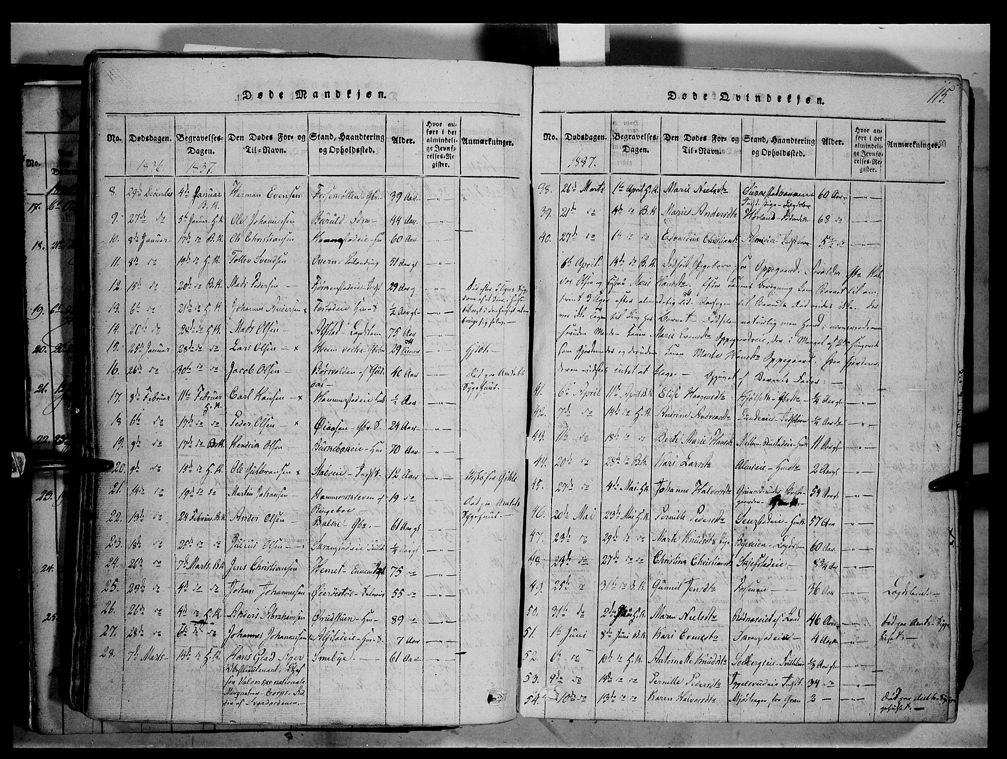 Østre Toten prestekontor, SAH/PREST-104/H/Ha/Haa/L0001: Parish register (official) no. 1, 1828-1839, p. 115