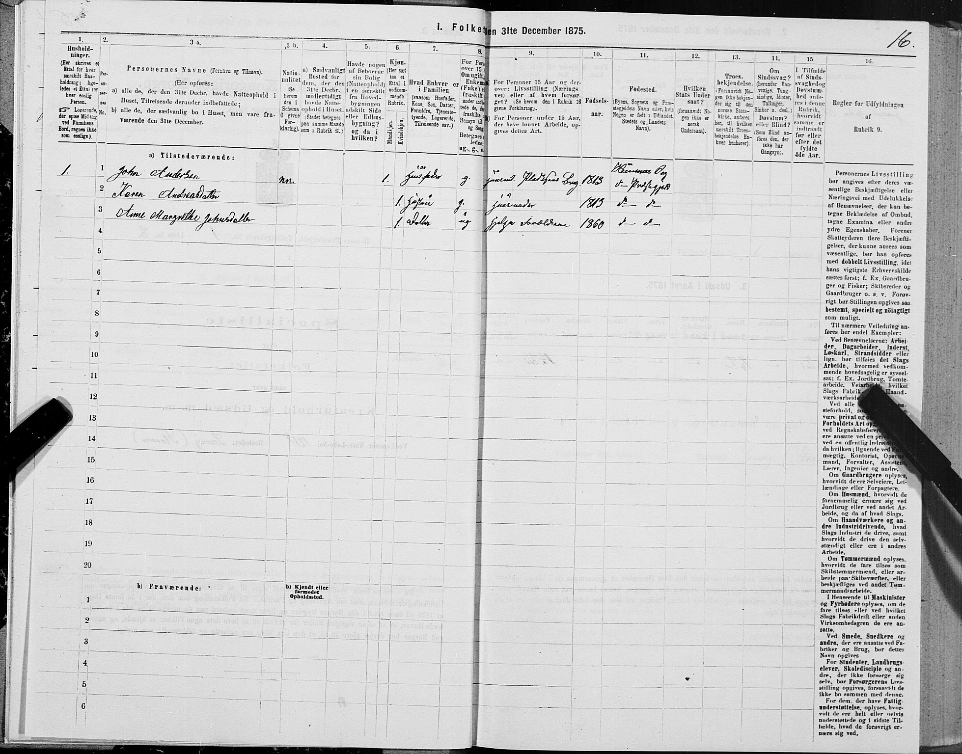 SAT, 1875 census for 1832P Hemnes, 1875, p. 1016