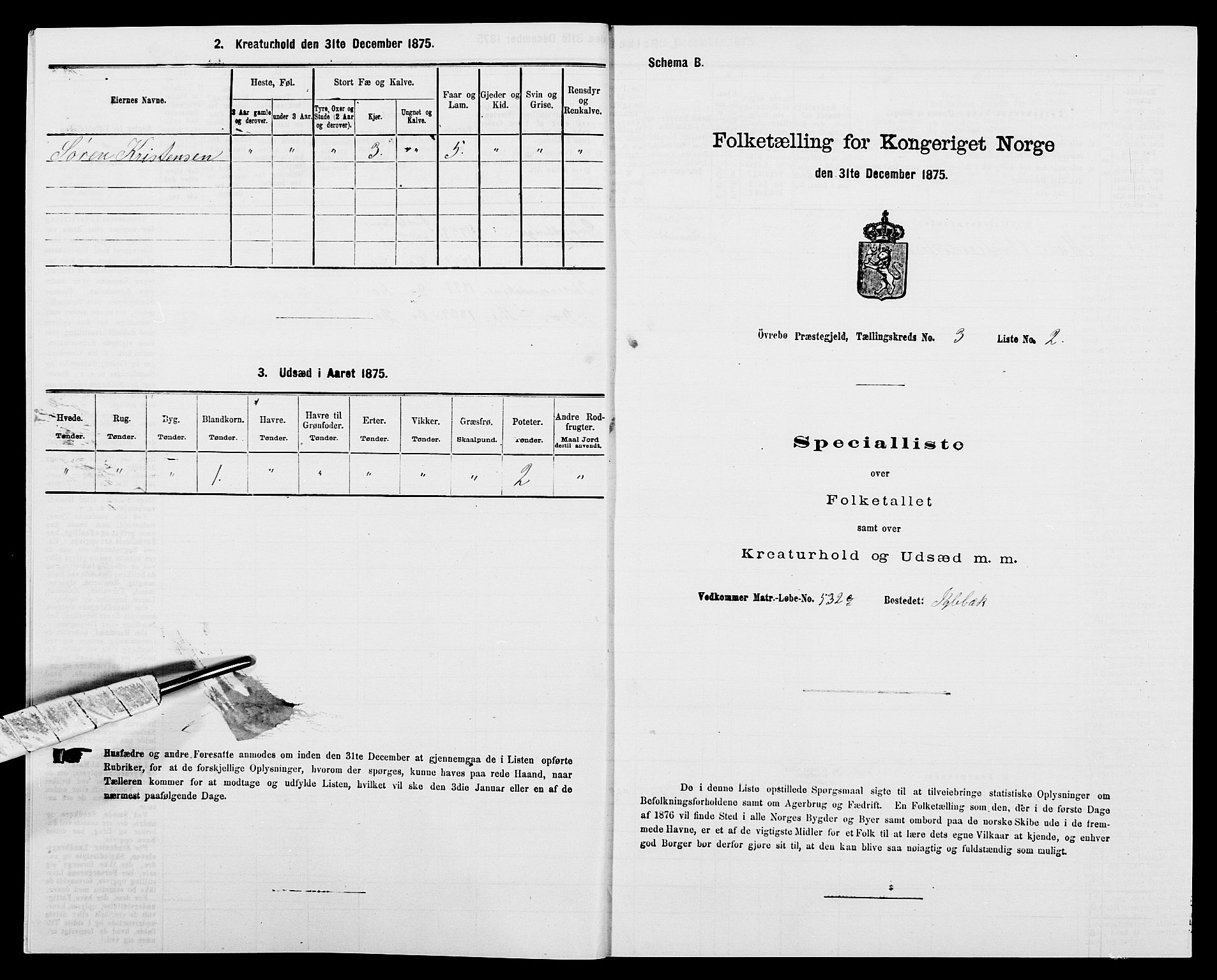 SAK, 1875 census for 1016P Øvrebø, 1875, p. 273