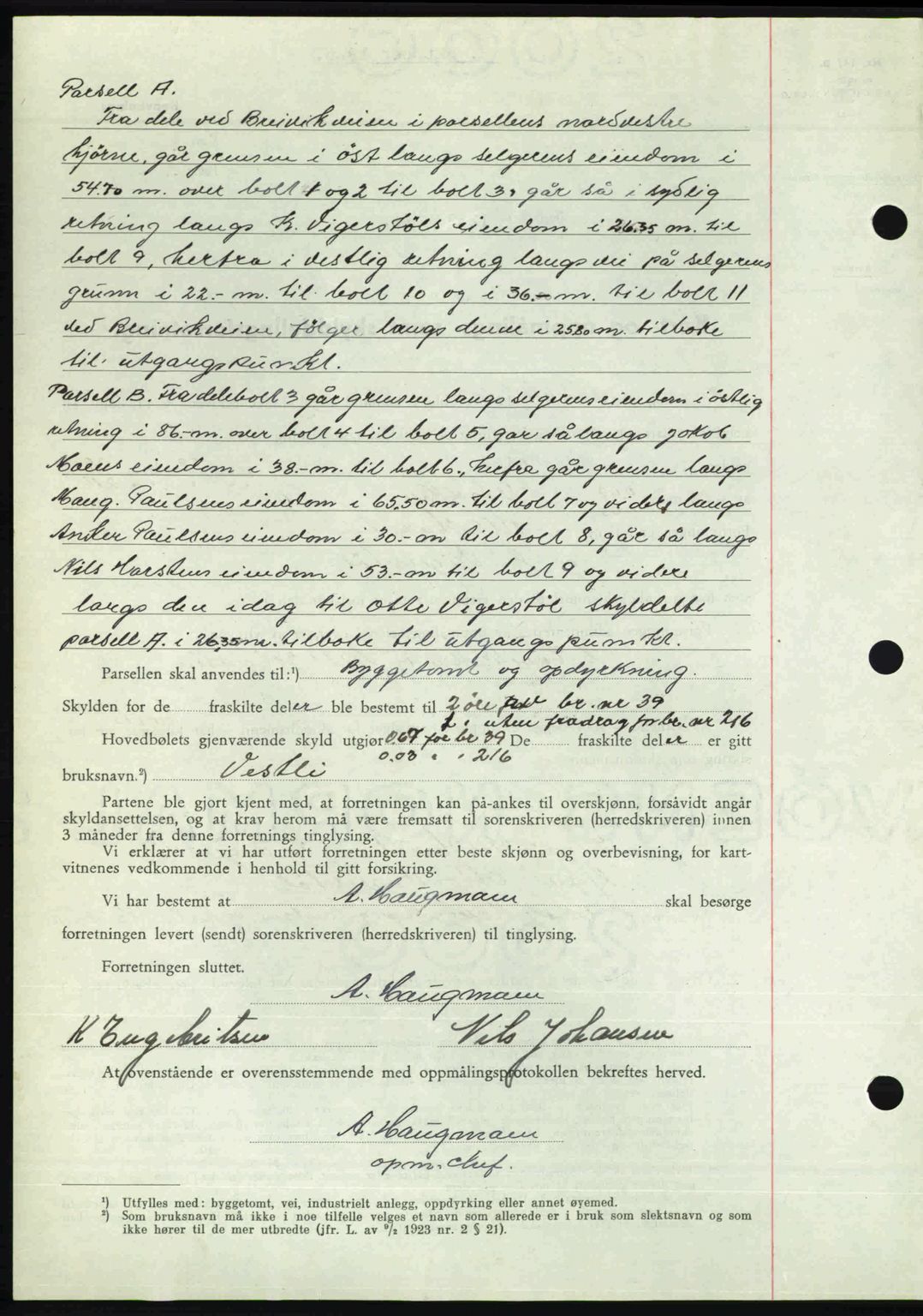 Nedenes sorenskriveri, AV/SAK-1221-0006/G/Gb/Gba/L0056: Mortgage book no. A8, 1946-1947, Diary no: : 1232/1946