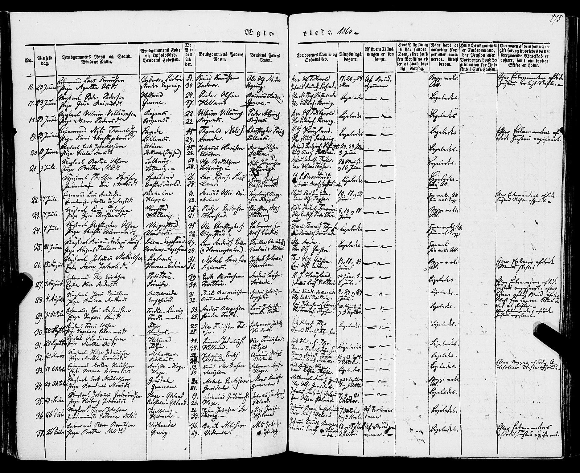 Stord sokneprestembete, SAB/A-78201/H/Haa: Parish register (official) no. A 7, 1841-1861, p. 275