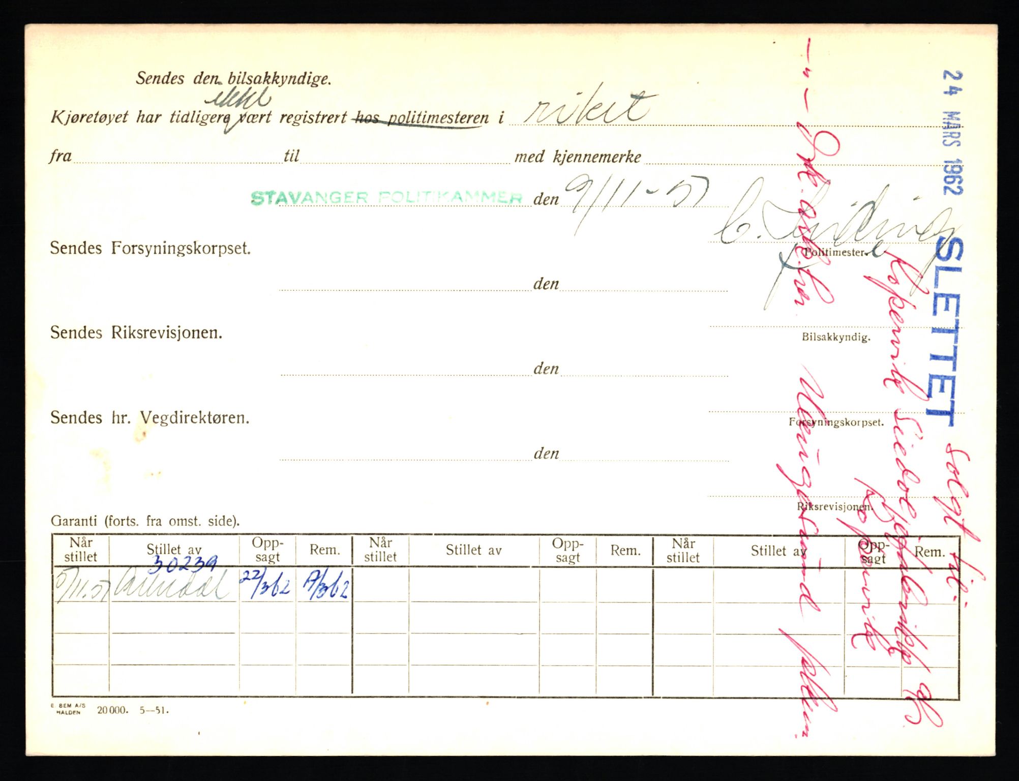 Stavanger trafikkstasjon, AV/SAST-A-101942/0/F/L0009: L-3000 - L-3349, 1930-1971, p. 162