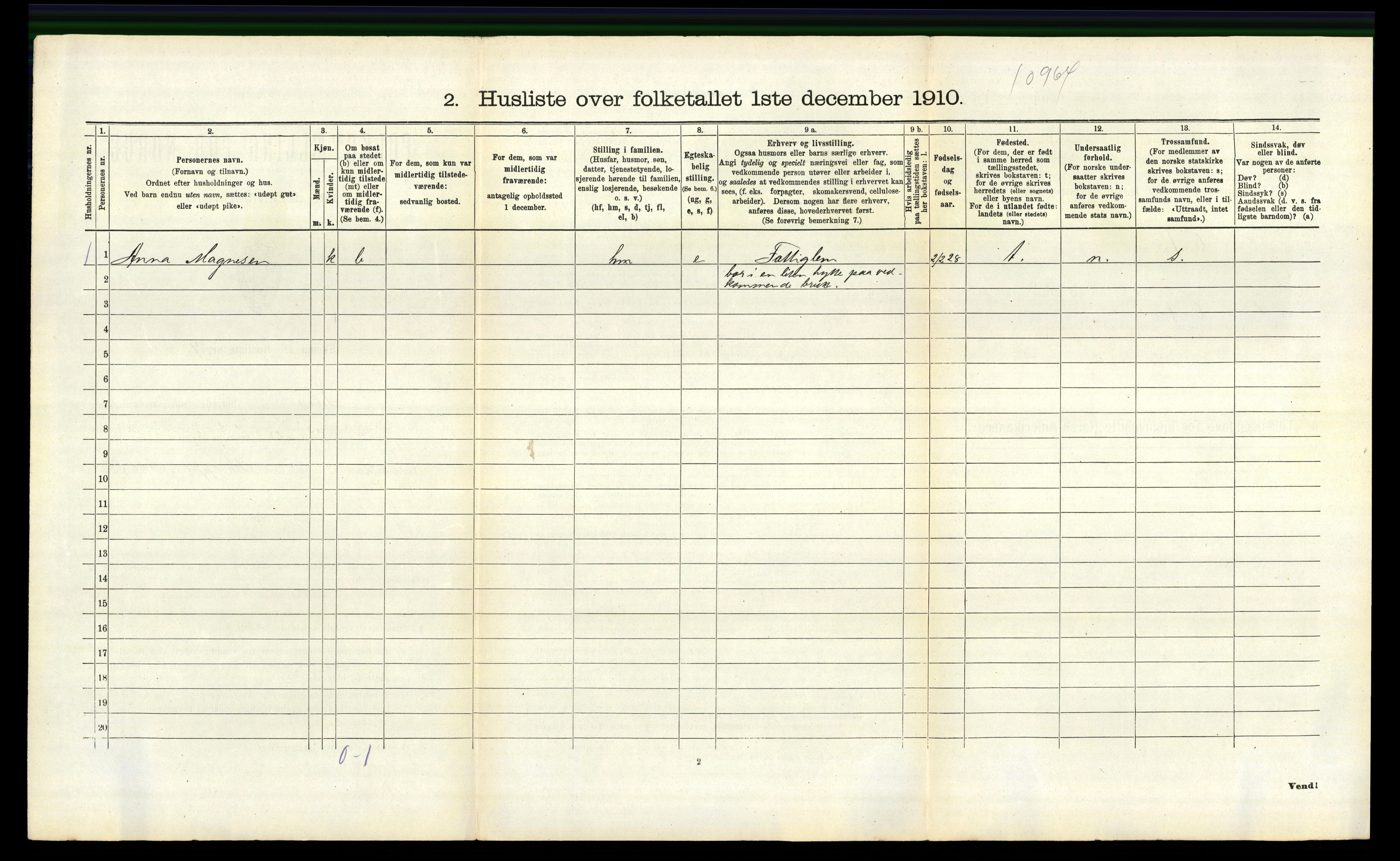 RA, 1910 census for Fana, 1910, p. 1530