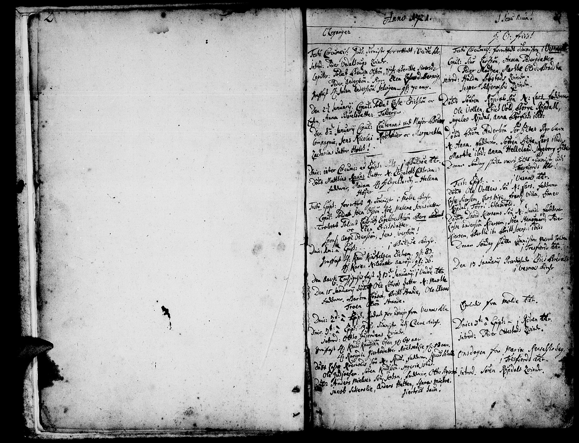 Ministerialprotokoller, klokkerbøker og fødselsregistre - Møre og Romsdal, AV/SAT-A-1454/547/L0599: Parish register (official) no. 547A01, 1721-1764, p. 2-3