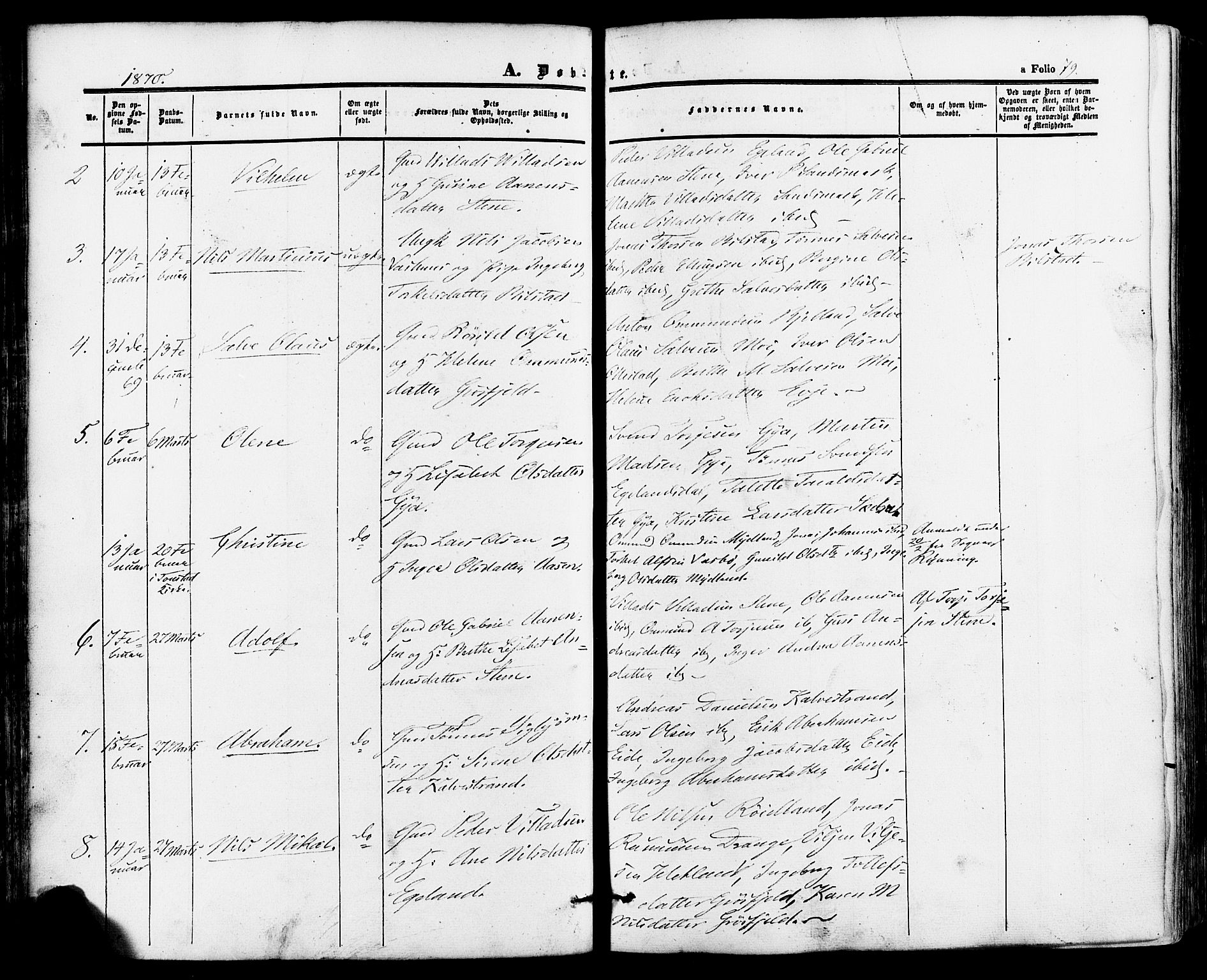 Lund sokneprestkontor, AV/SAST-A-101809/S06/L0010: Parish register (official) no. A 9, 1854-1886, p. 79