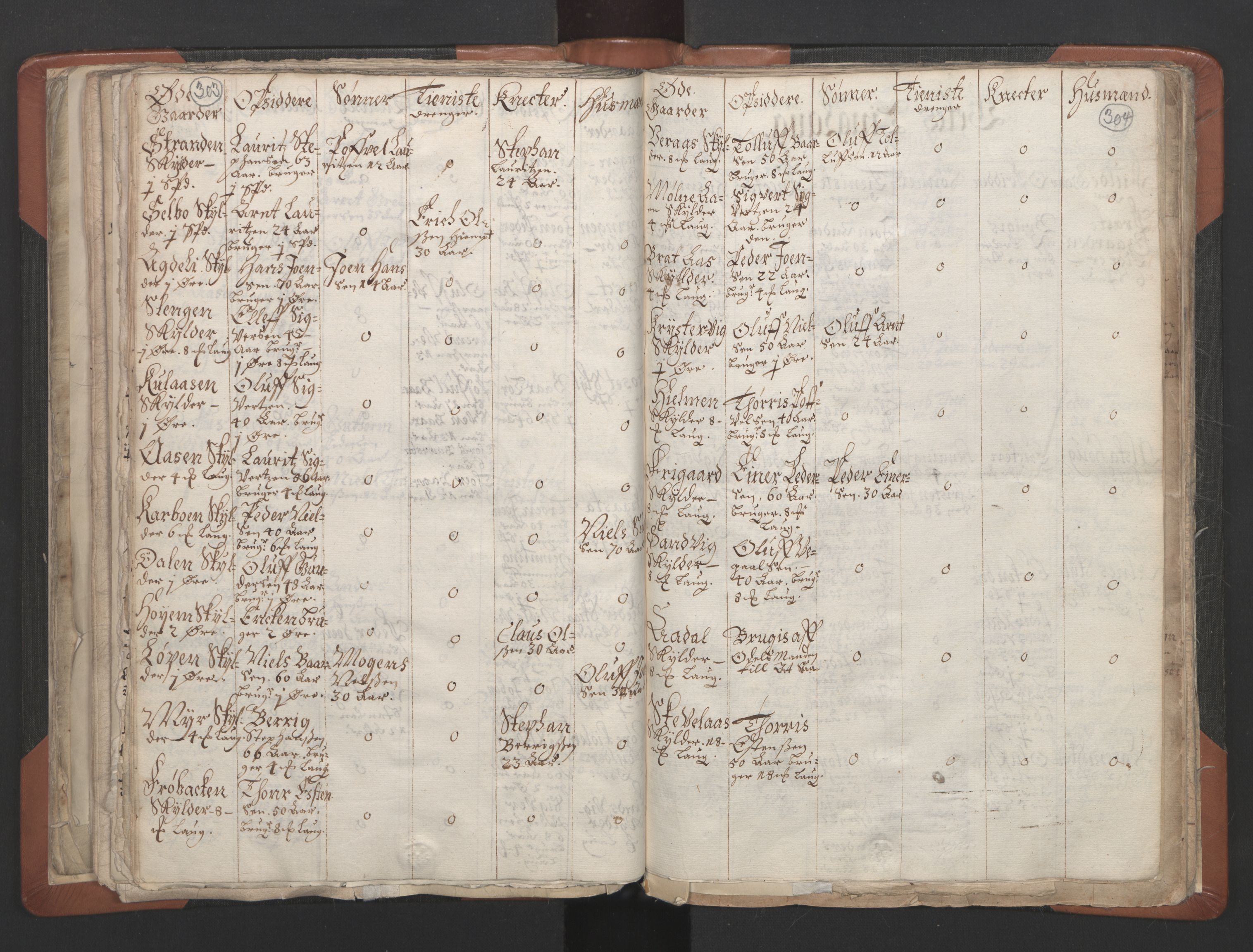RA, Vicar's Census 1664-1666, no. 32: Innherad deanery, 1664-1666, p. 303-304