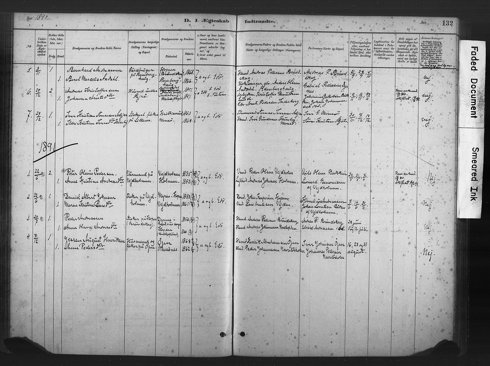 Ministerialprotokoller, klokkerbøker og fødselsregistre - Møre og Romsdal, AV/SAT-A-1454/583/L0954: Parish register (official) no. 583A01, 1880-1906, p. 132