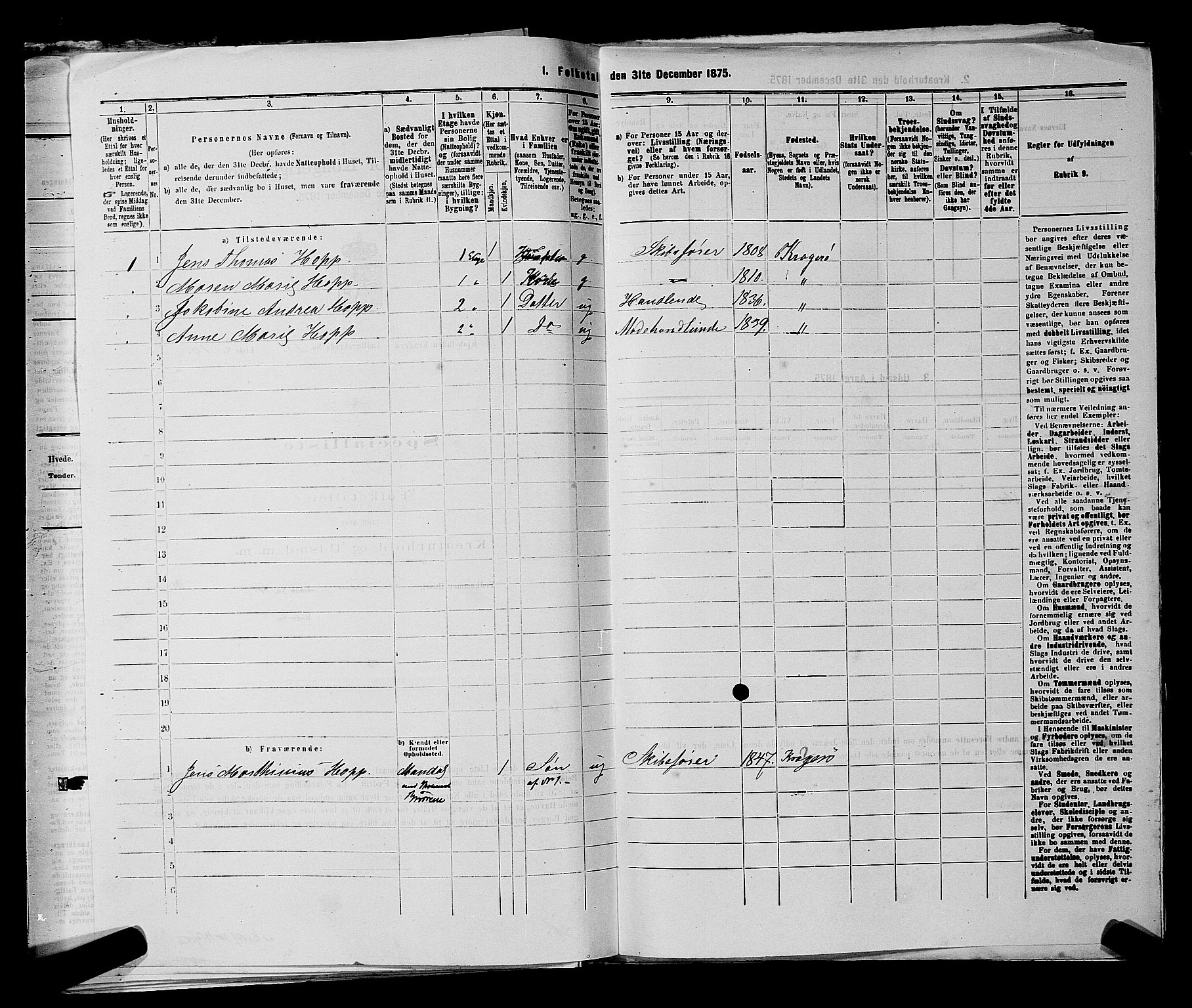 SAKO, 1875 census for 0801P Kragerø, 1875, p. 314