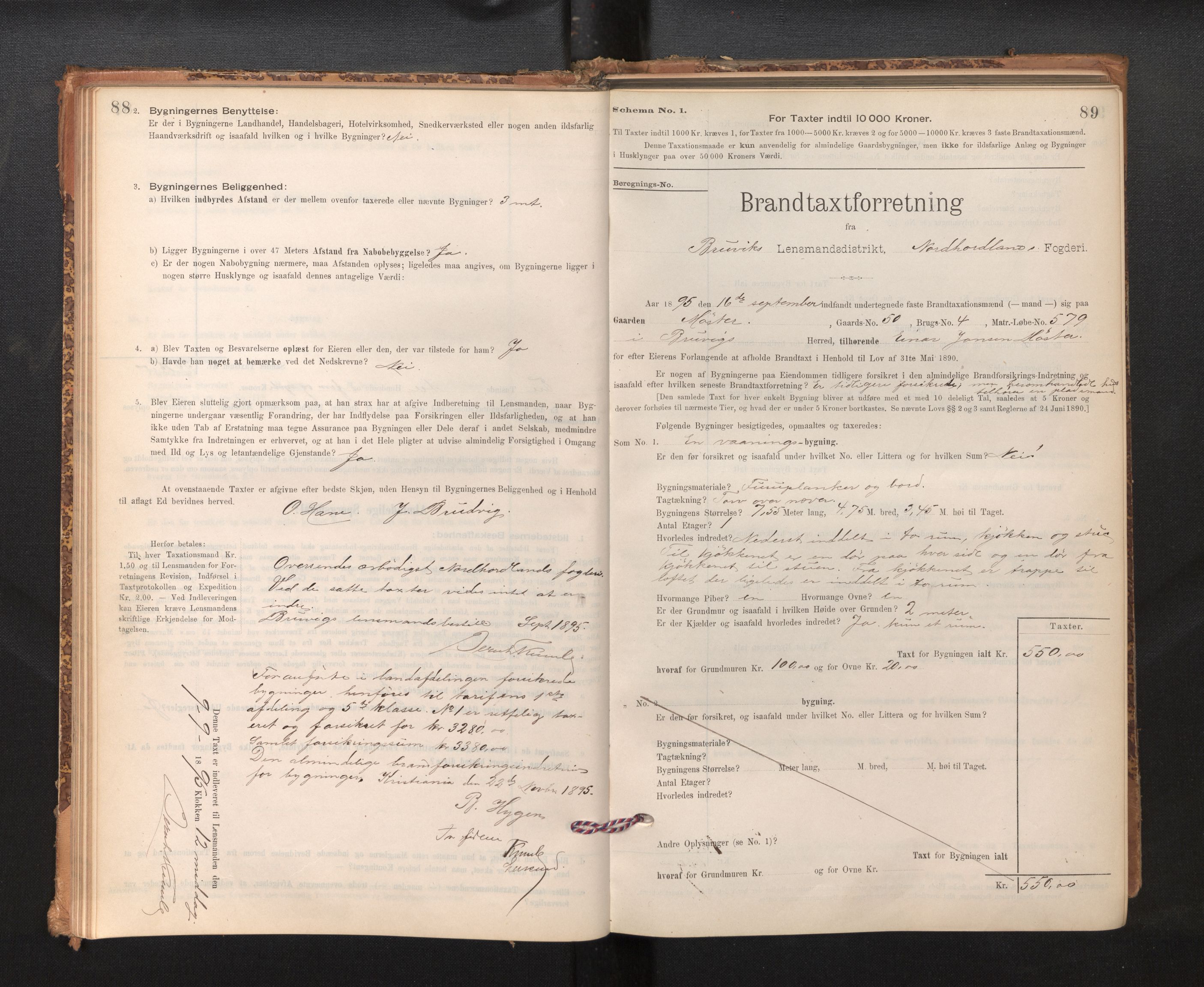 Lensmannen i Bruvik, SAB/A-31301/0012/L0006: Branntakstprotokoll, skjematakst, 1894-1906, p. 88-89