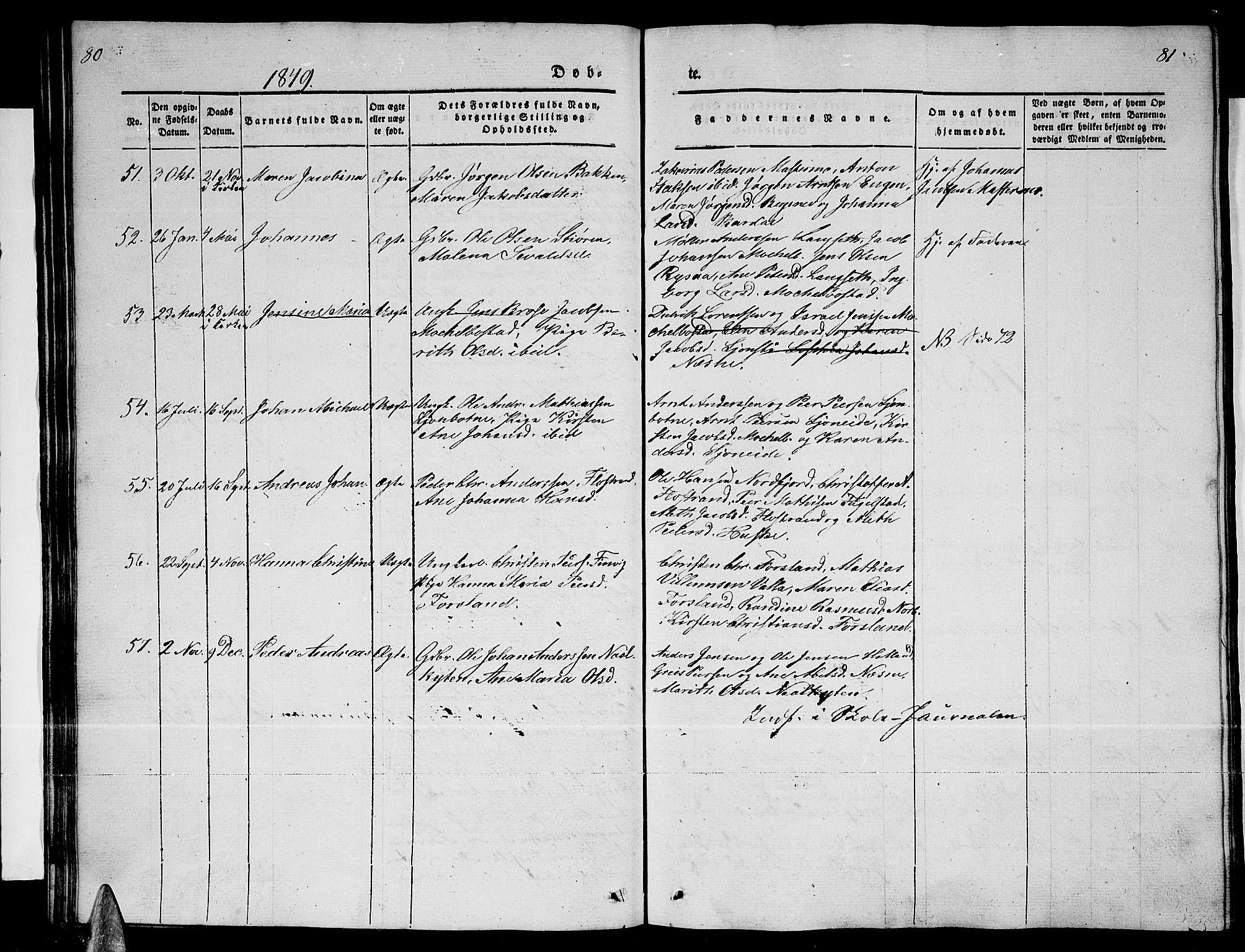 Ministerialprotokoller, klokkerbøker og fødselsregistre - Nordland, AV/SAT-A-1459/838/L0555: Parish register (copy) no. 838C02, 1842-1861, p. 80-81