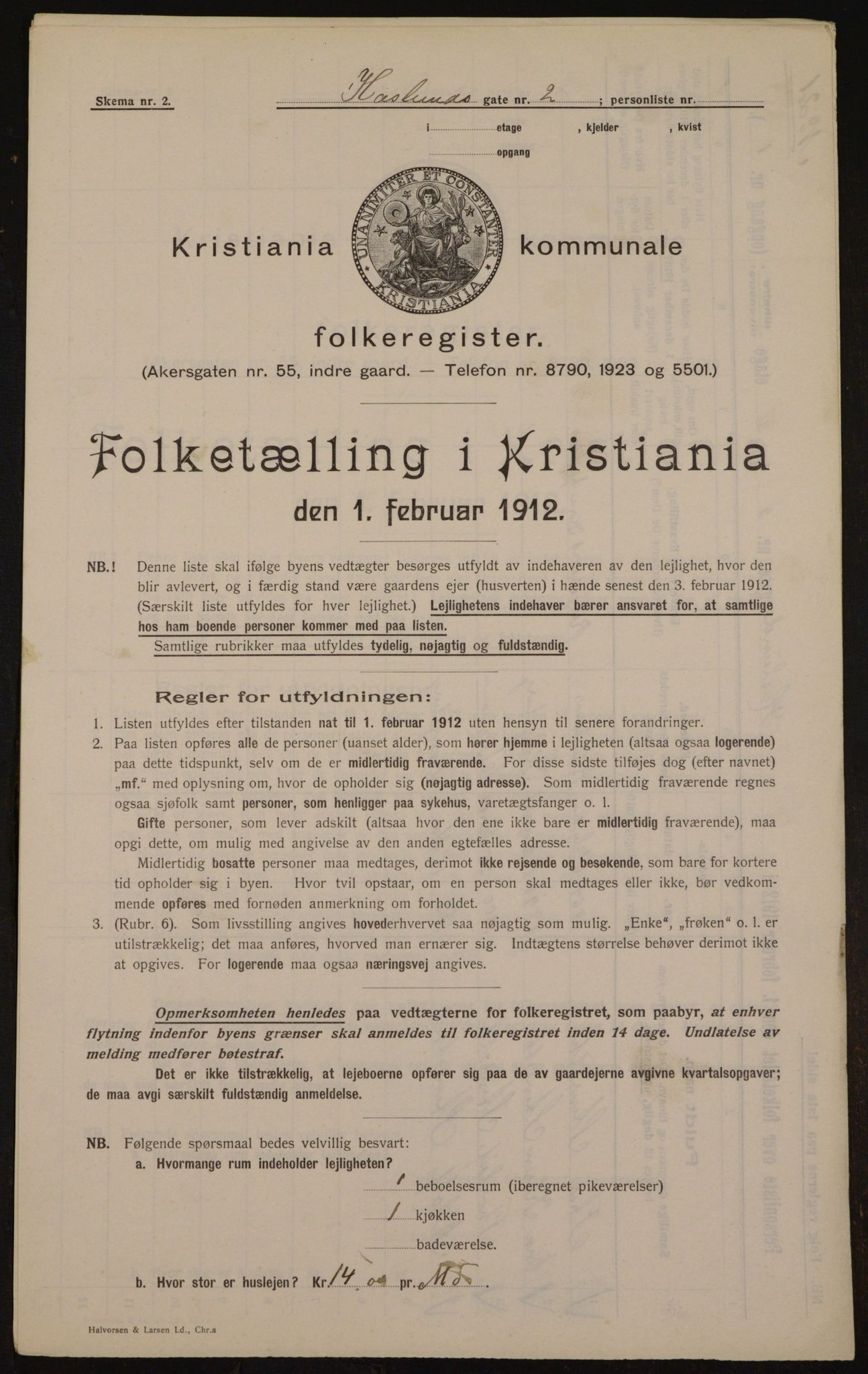 OBA, Municipal Census 1912 for Kristiania, 1912, p. 35277