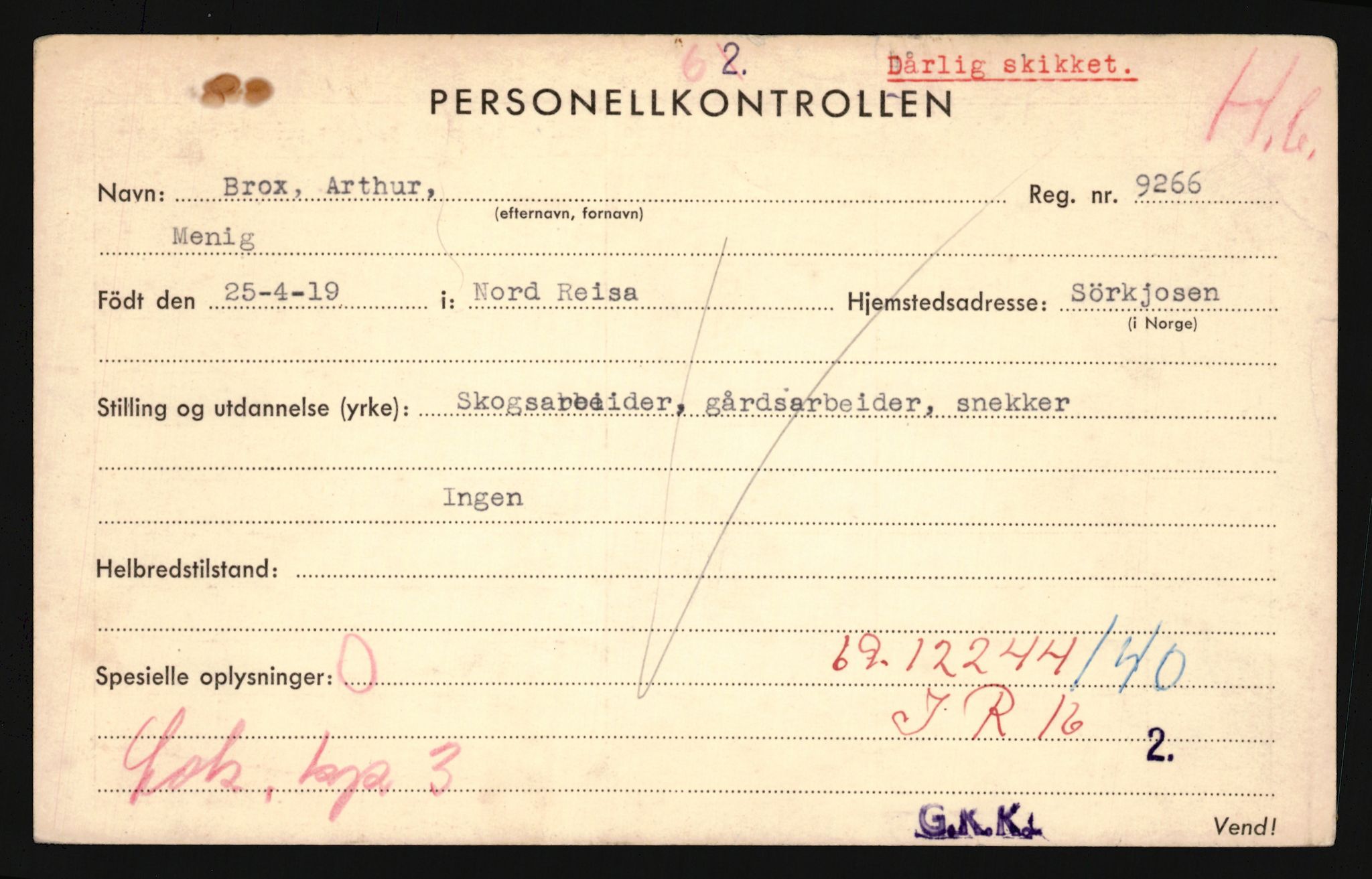 Forsvaret, Troms infanteriregiment nr. 16, AV/RA-RAFA-3146/P/Pa/L0024/0001: Rulleblad / Rulleblad for regimentets menige mannskaper, årsklasse 1940, 1940, p. 22