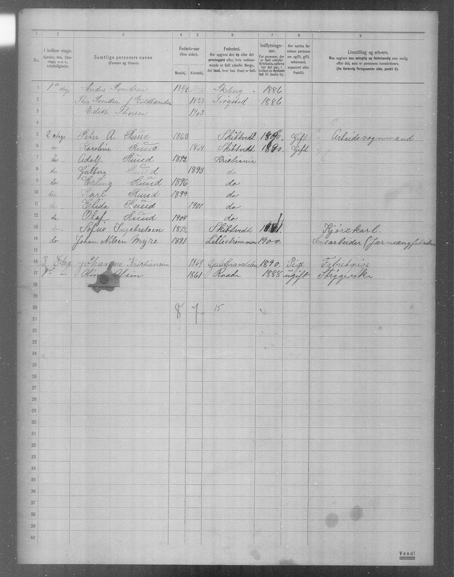 OBA, Municipal Census 1904 for Kristiania, 1904, p. 10887