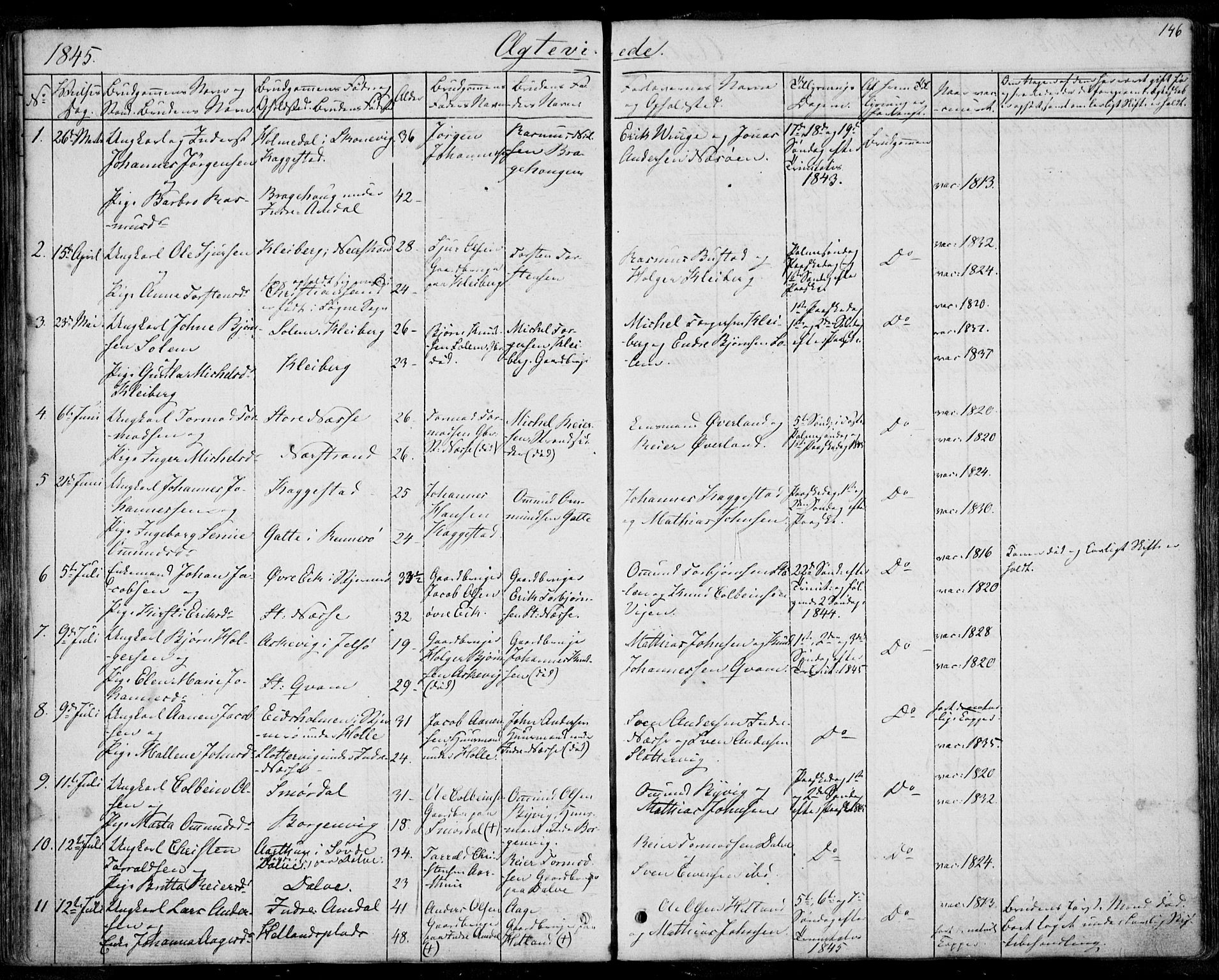Nedstrand sokneprestkontor, AV/SAST-A-101841/01/IV: Parish register (official) no. A 8, 1839-1860, p. 146