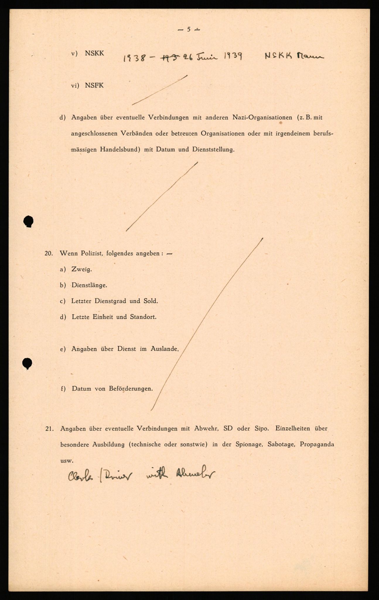 Forsvaret, Forsvarets overkommando II, AV/RA-RAFA-3915/D/Db/L0039: CI Questionaires. Tyske okkupasjonsstyrker i Norge. Østerrikere., 1945-1946, p. 7