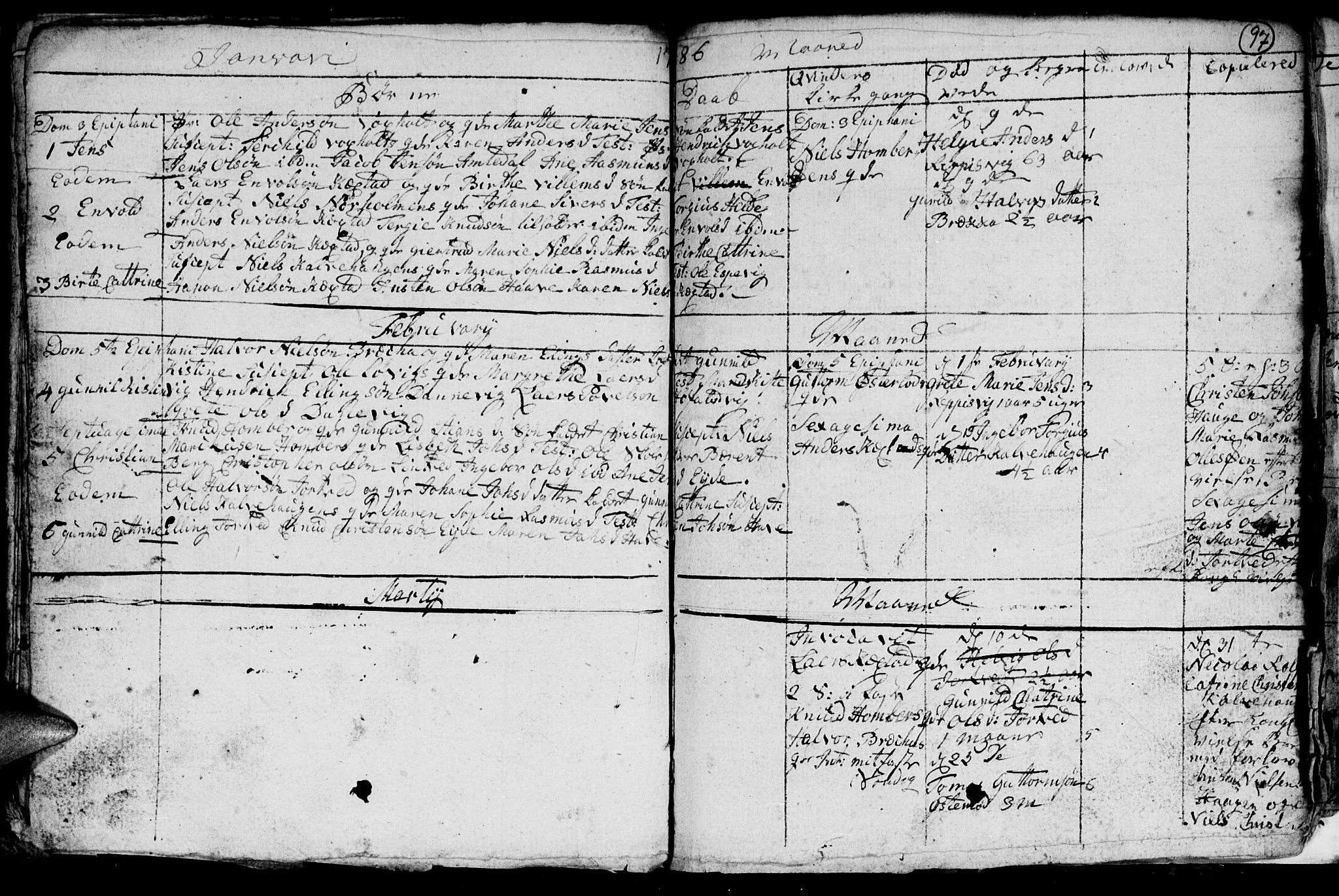 Hommedal sokneprestkontor, SAK/1111-0023/F/Fb/Fba/L0001: Parish register (copy) no. B 1, 1758-1791, p. 97