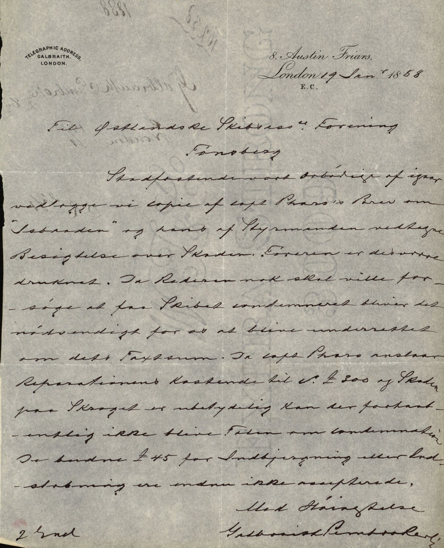 Pa 63 - Østlandske skibsassuranceforening, VEMU/A-1079/G/Ga/L0021/0002: Havaridokumenter / Isbaaden, Ragna, Sylphiden, Nyassa, 1887, p. 5