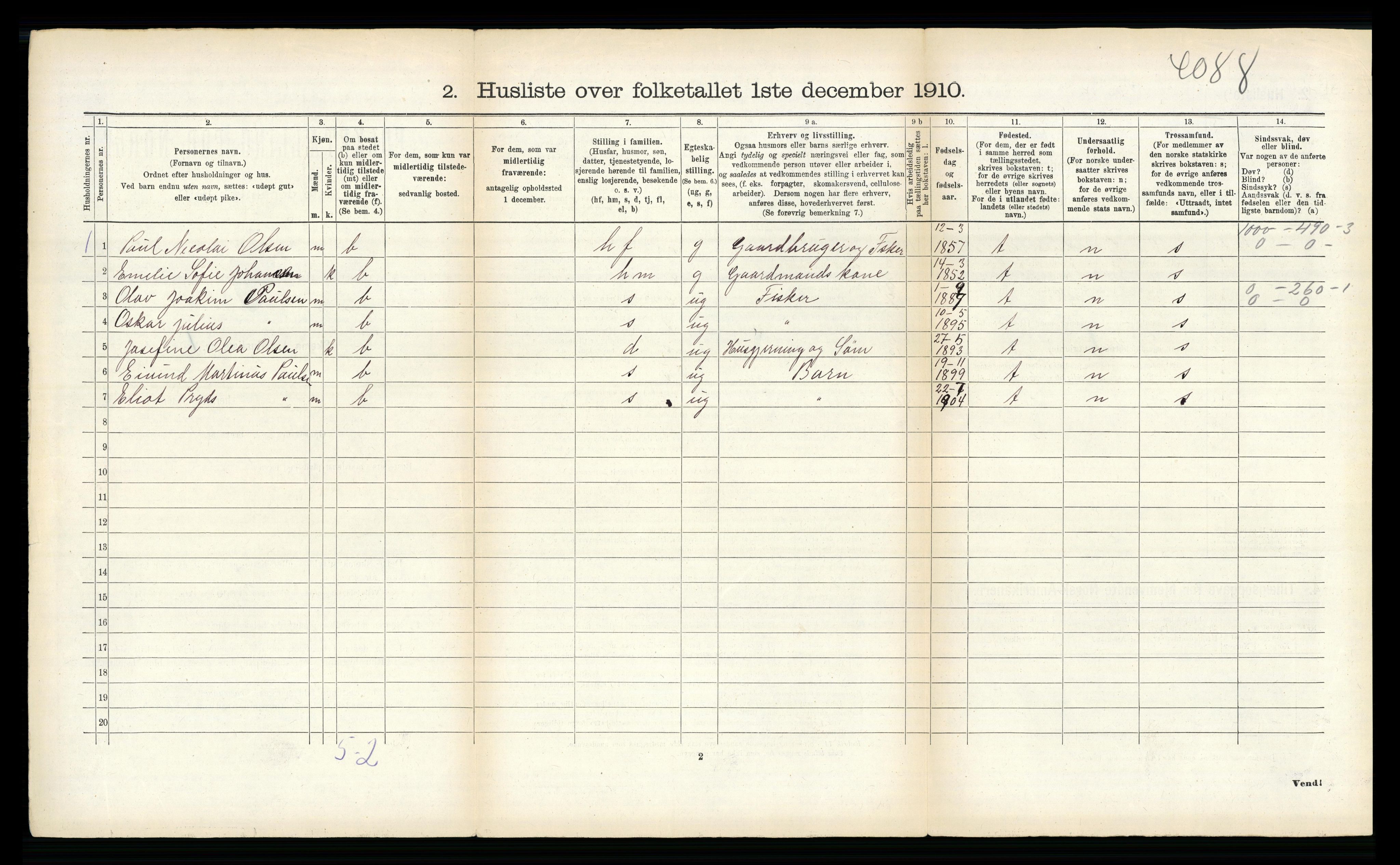 RA, 1910 census for Bø, 1910, p. 664