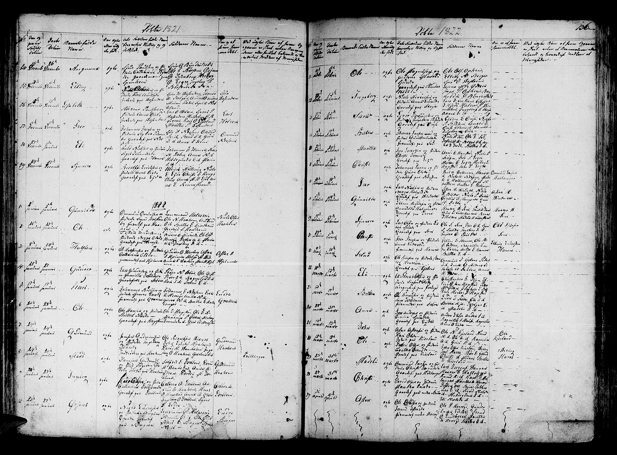 Ulvik sokneprestembete, SAB/A-78801/H/Haa: Parish register (official) no. A 11, 1793-1838, p. 136