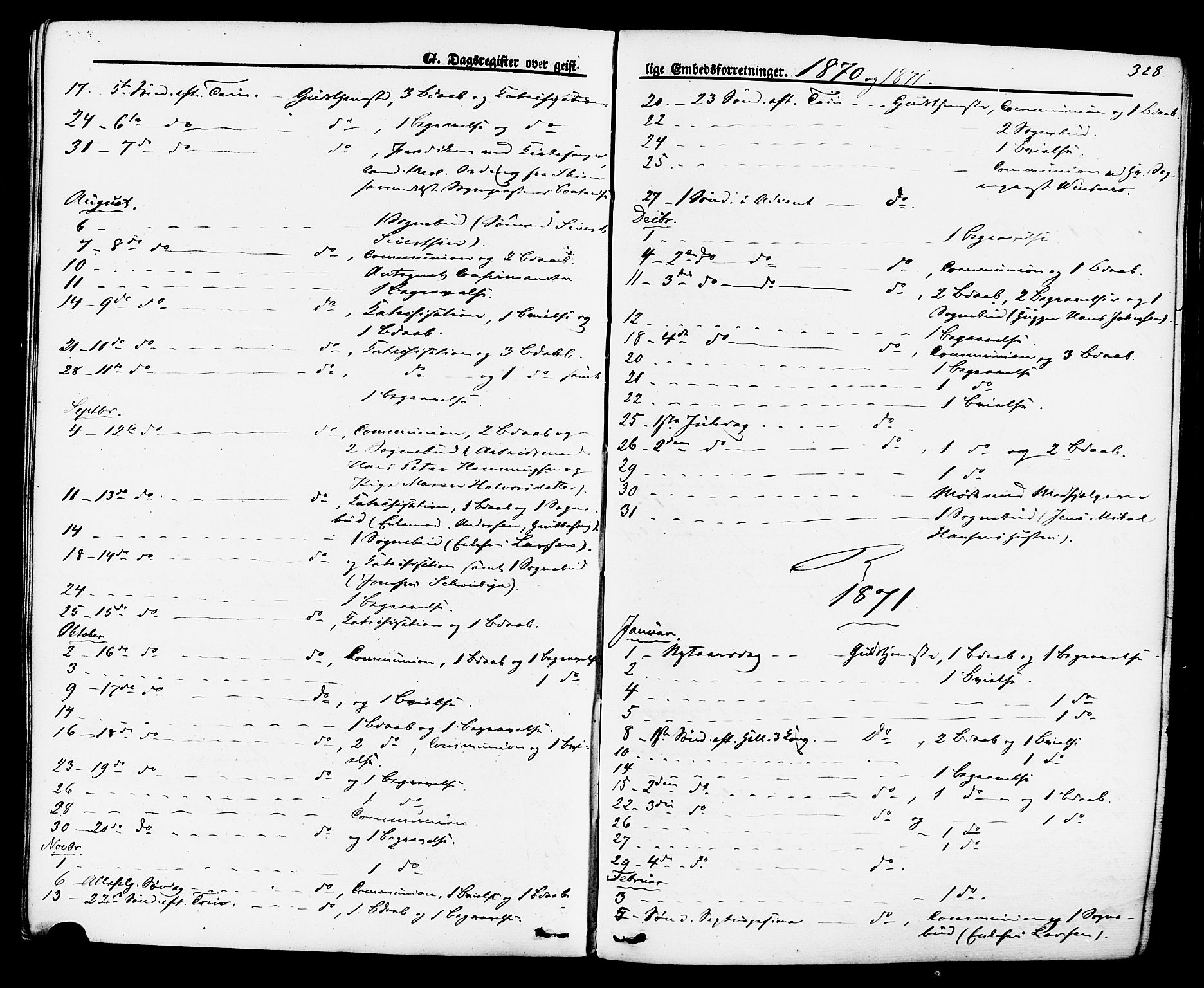 Brevik kirkebøker, AV/SAKO-A-255/F/Fa/L0006: Parish register (official) no. 6, 1866-1881, p. 328