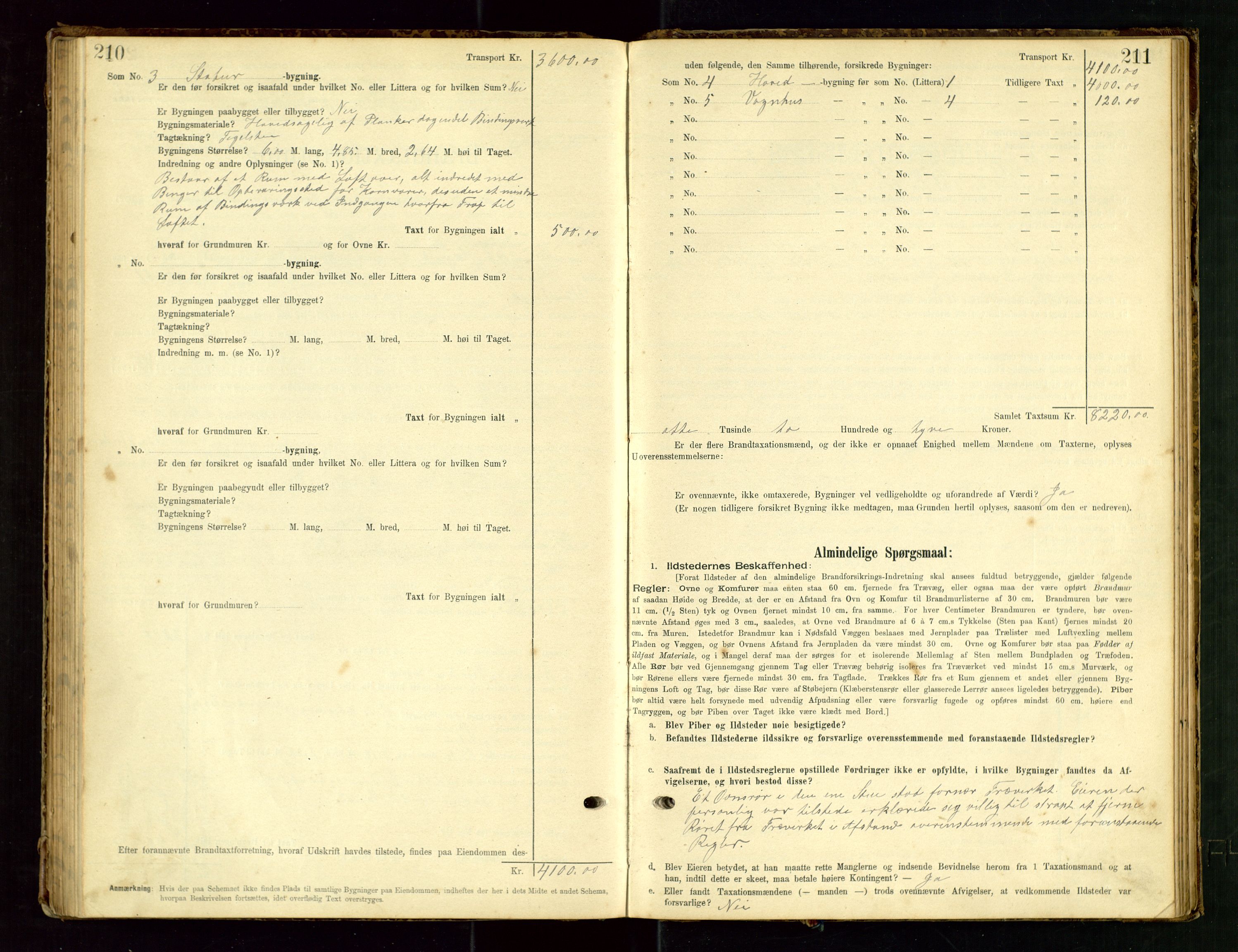 Hå lensmannskontor, AV/SAST-A-100456/Goa/L0003: Takstprotokoll (skjema), 1895-1911, p. 210-211