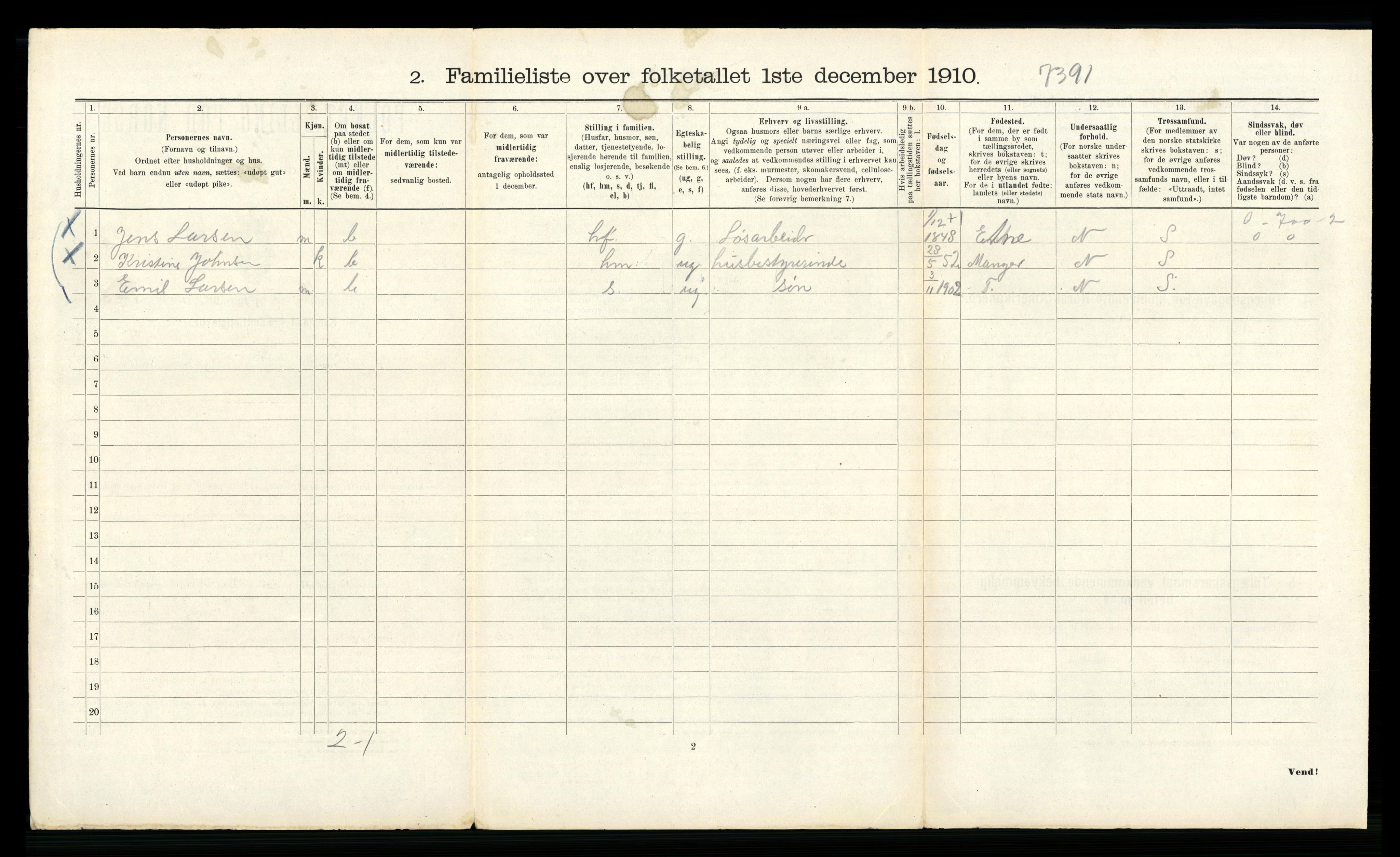 RA, 1910 census for Bergen, 1910, p. 40920