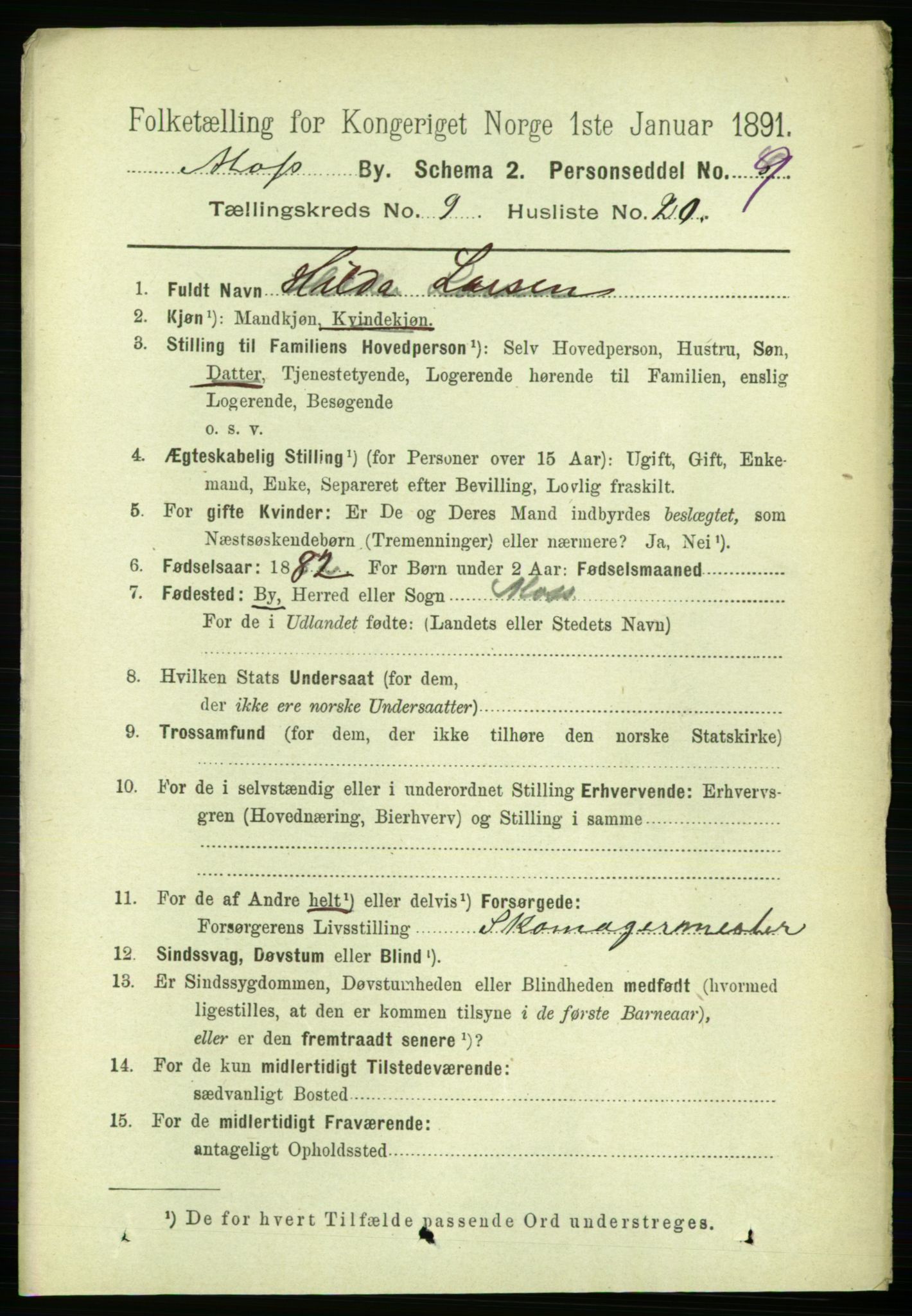 RA, 1891 census for 0104 Moss, 1891, p. 5468