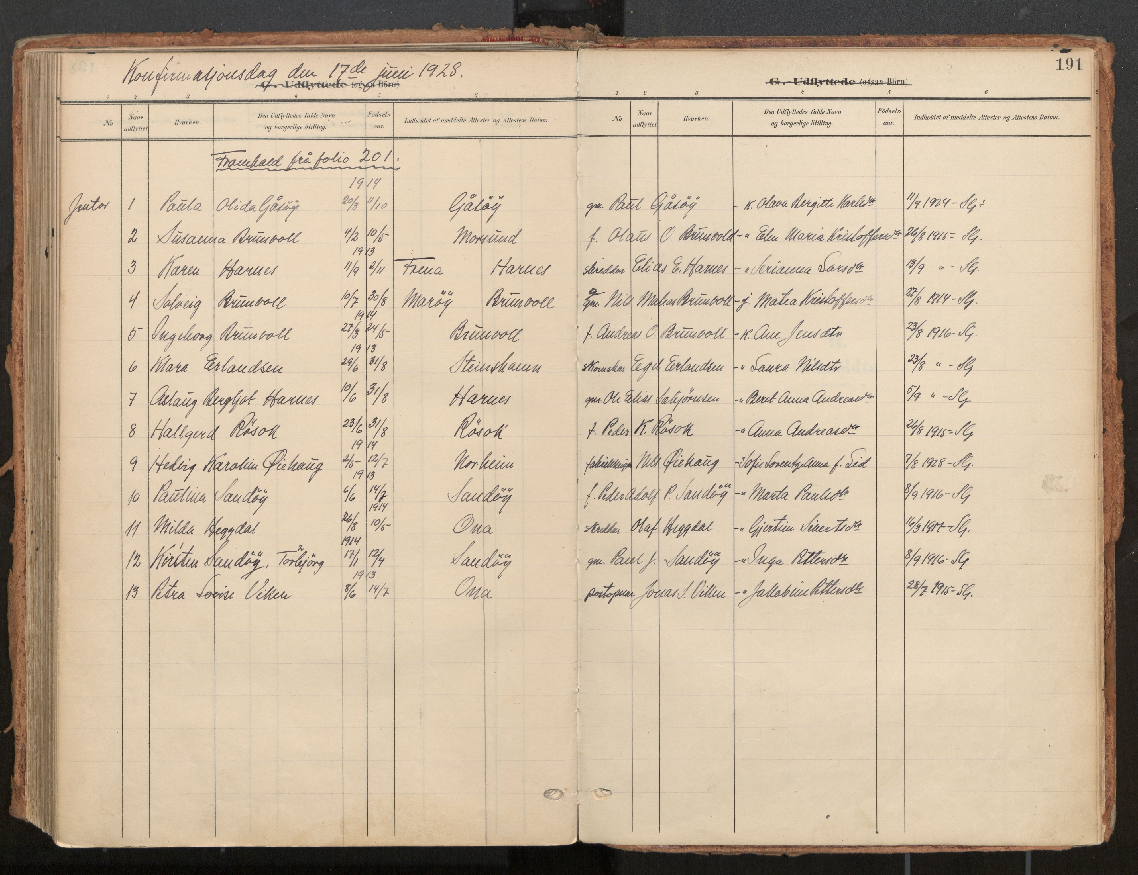 Ministerialprotokoller, klokkerbøker og fødselsregistre - Møre og Romsdal, SAT/A-1454/561/L0730: Parish register (official) no. 561A04, 1901-1929, p. 191