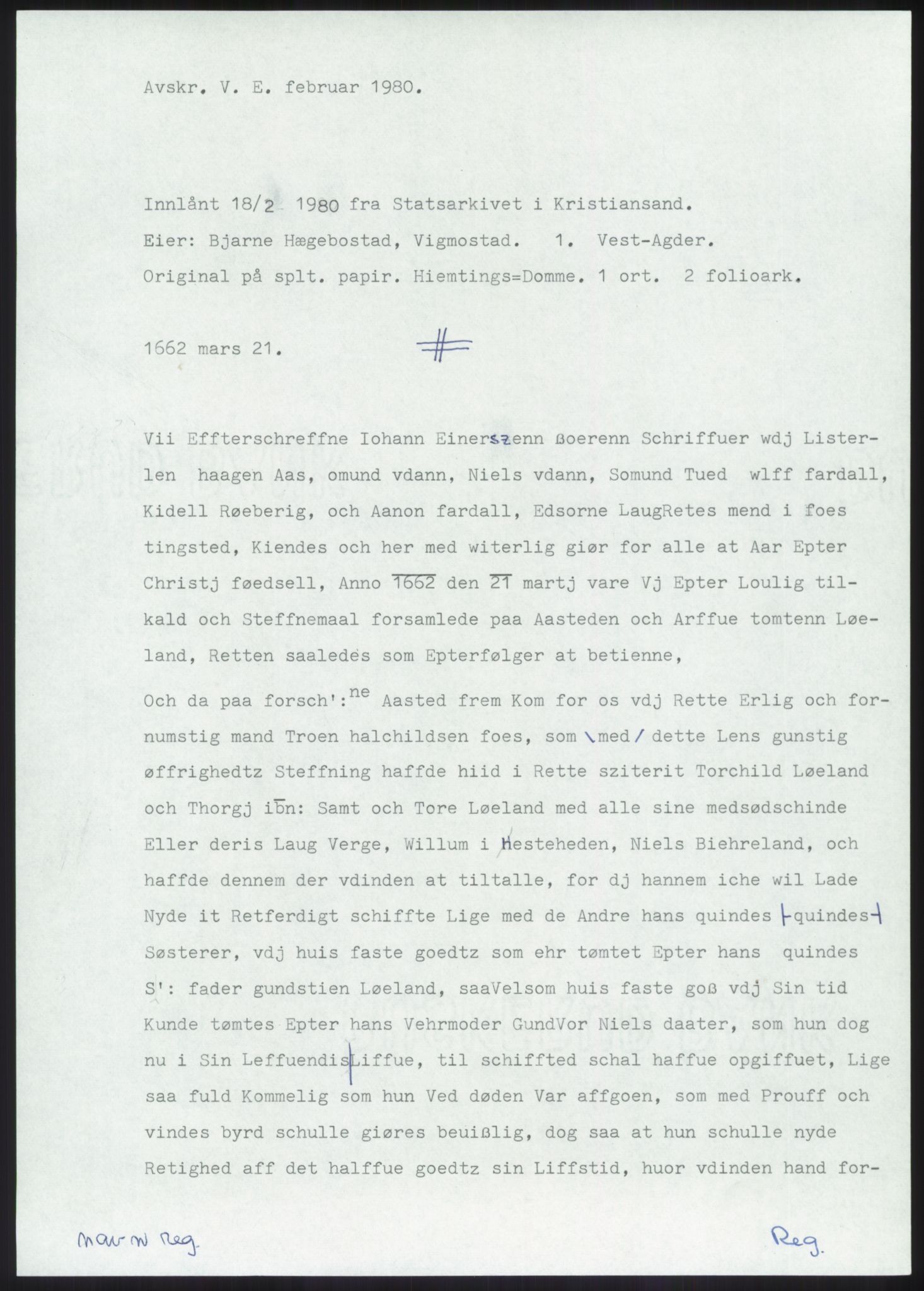 Samlinger til kildeutgivelse, Diplomavskriftsamlingen, RA/EA-4053/H/Ha, p. 1706