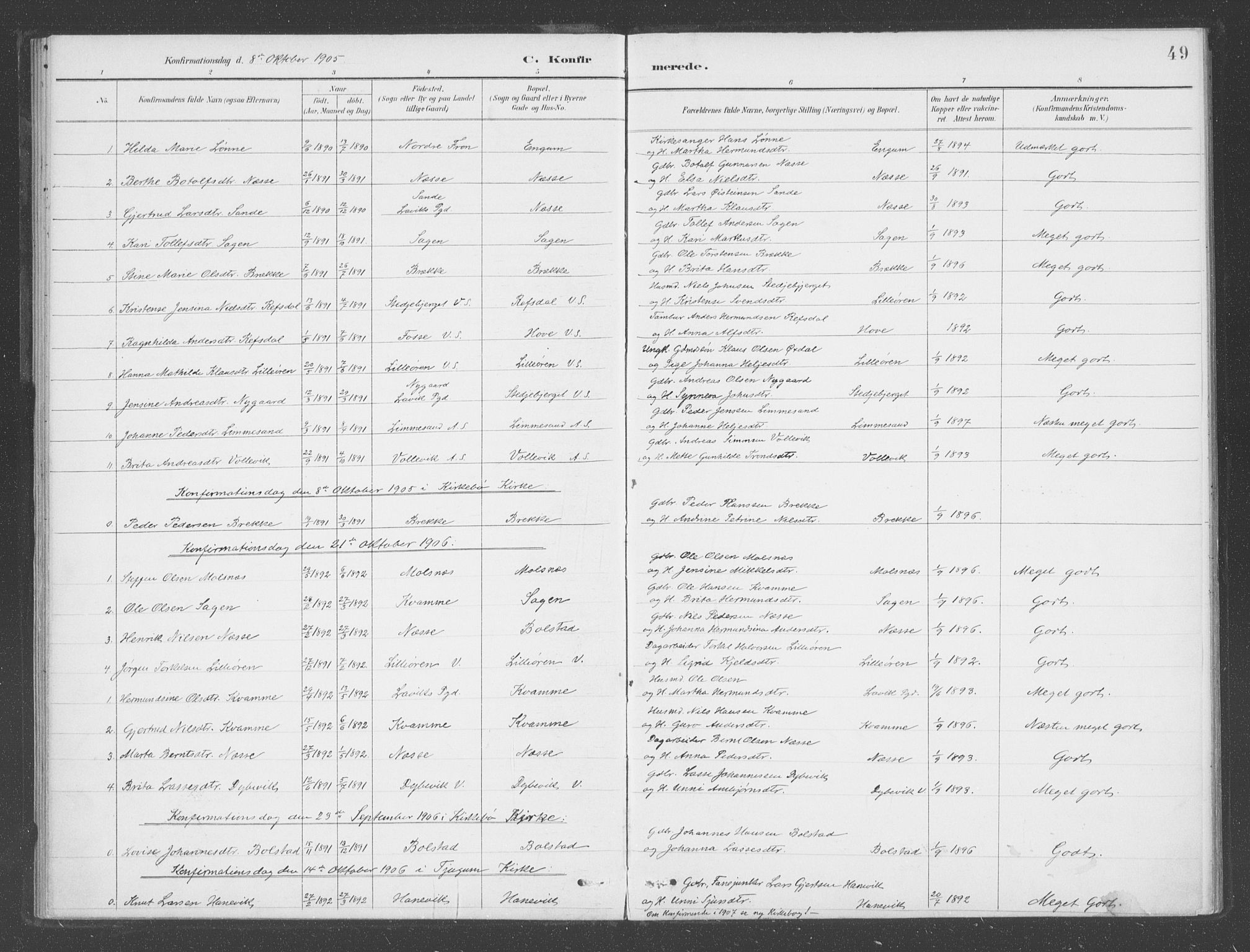 Balestrand sokneprestembete, SAB/A-79601: Parish register (official) no. D  2, 1891-1907, p. 49