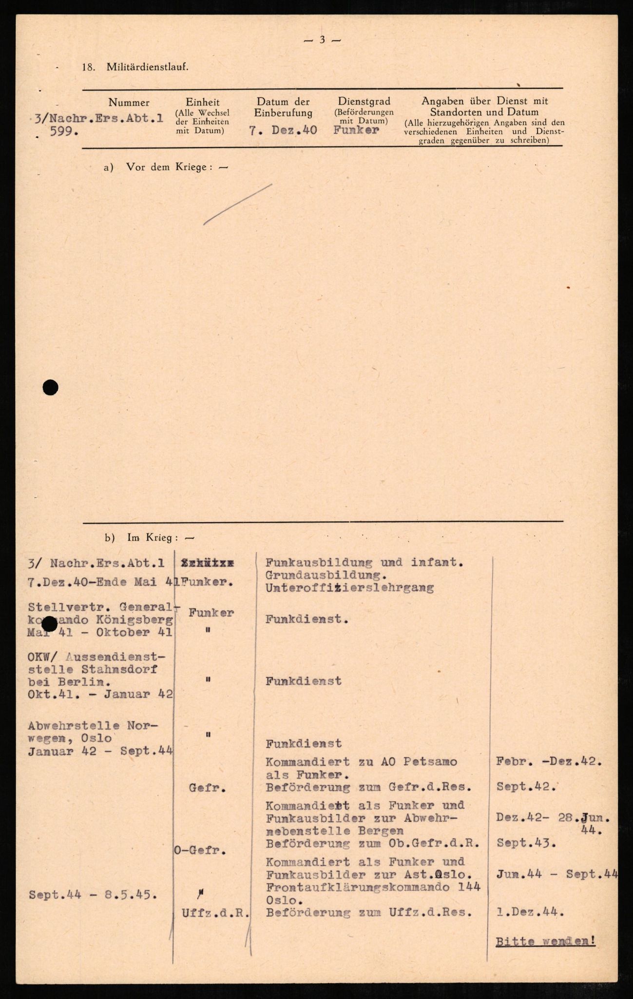 Forsvaret, Forsvarets overkommando II, AV/RA-RAFA-3915/D/Db/L0005: CI Questionaires. Tyske okkupasjonsstyrker i Norge. Tyskere., 1945-1946, p. 6