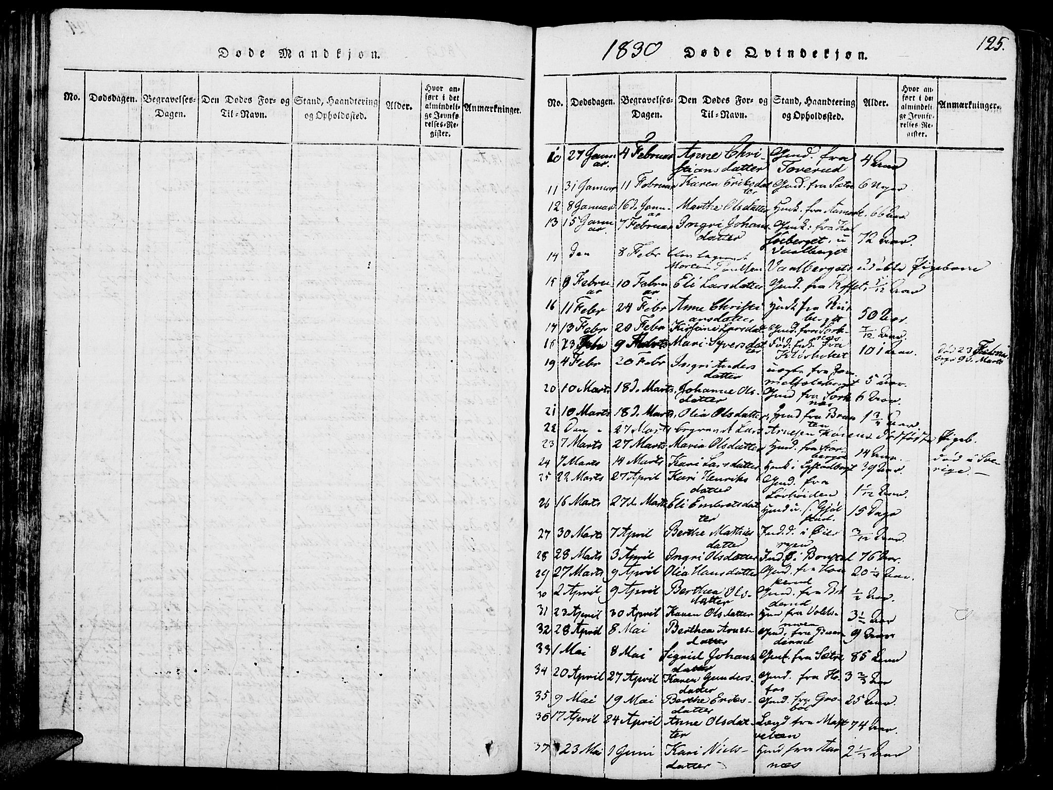 Grue prestekontor, AV/SAH-PREST-036/H/Ha/Haa/L0006: Parish register (official) no. 6, 1814-1830, p. 125