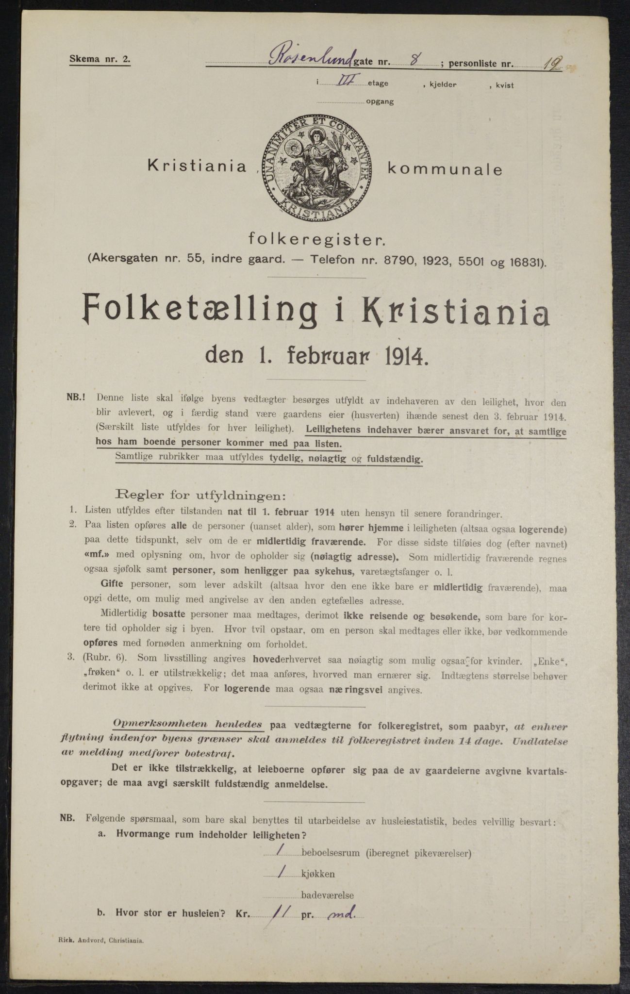 OBA, Municipal Census 1914 for Kristiania, 1914, p. 83931