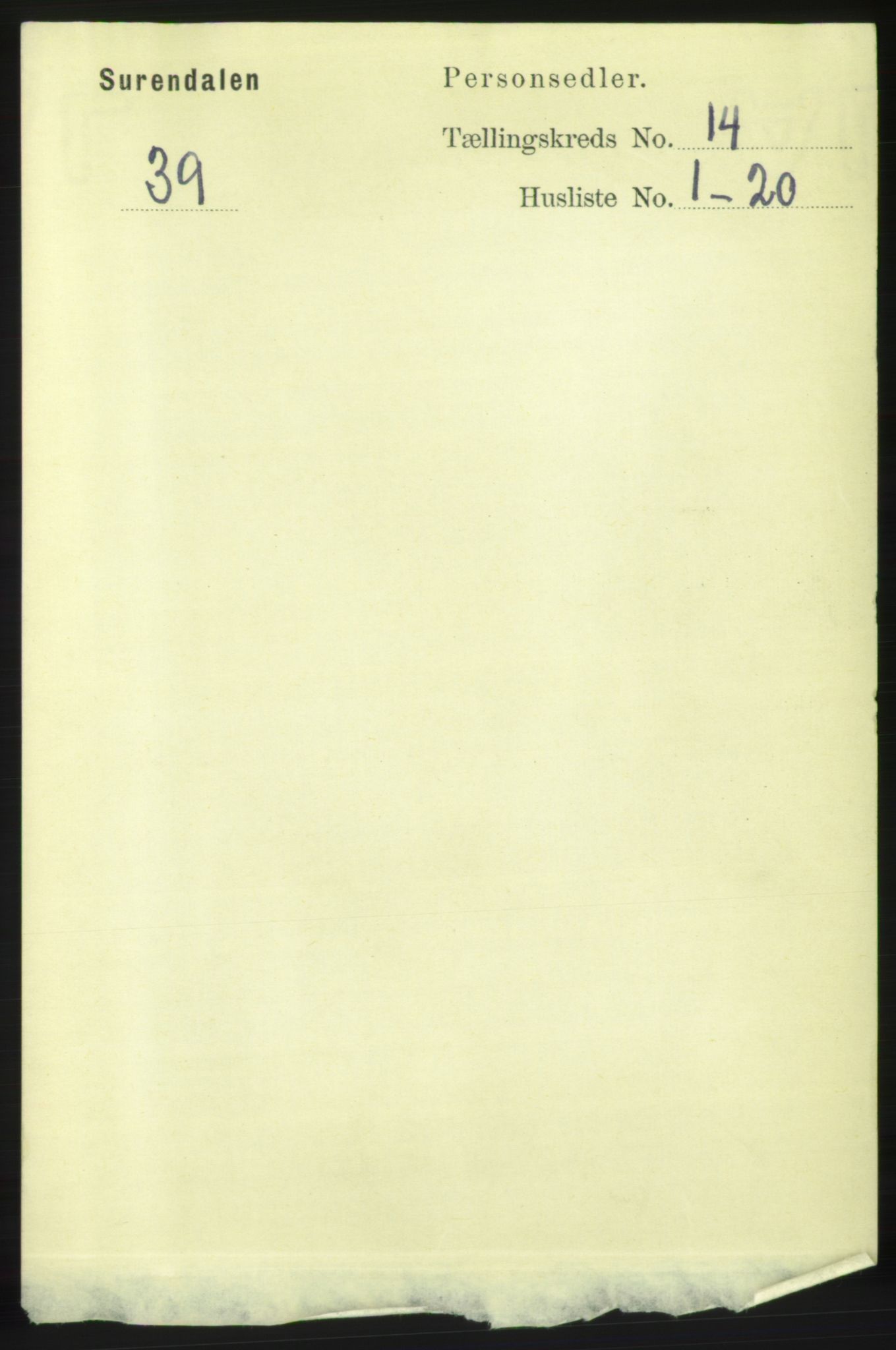 RA, 1891 census for 1566 Surnadal, 1891, p. 3503