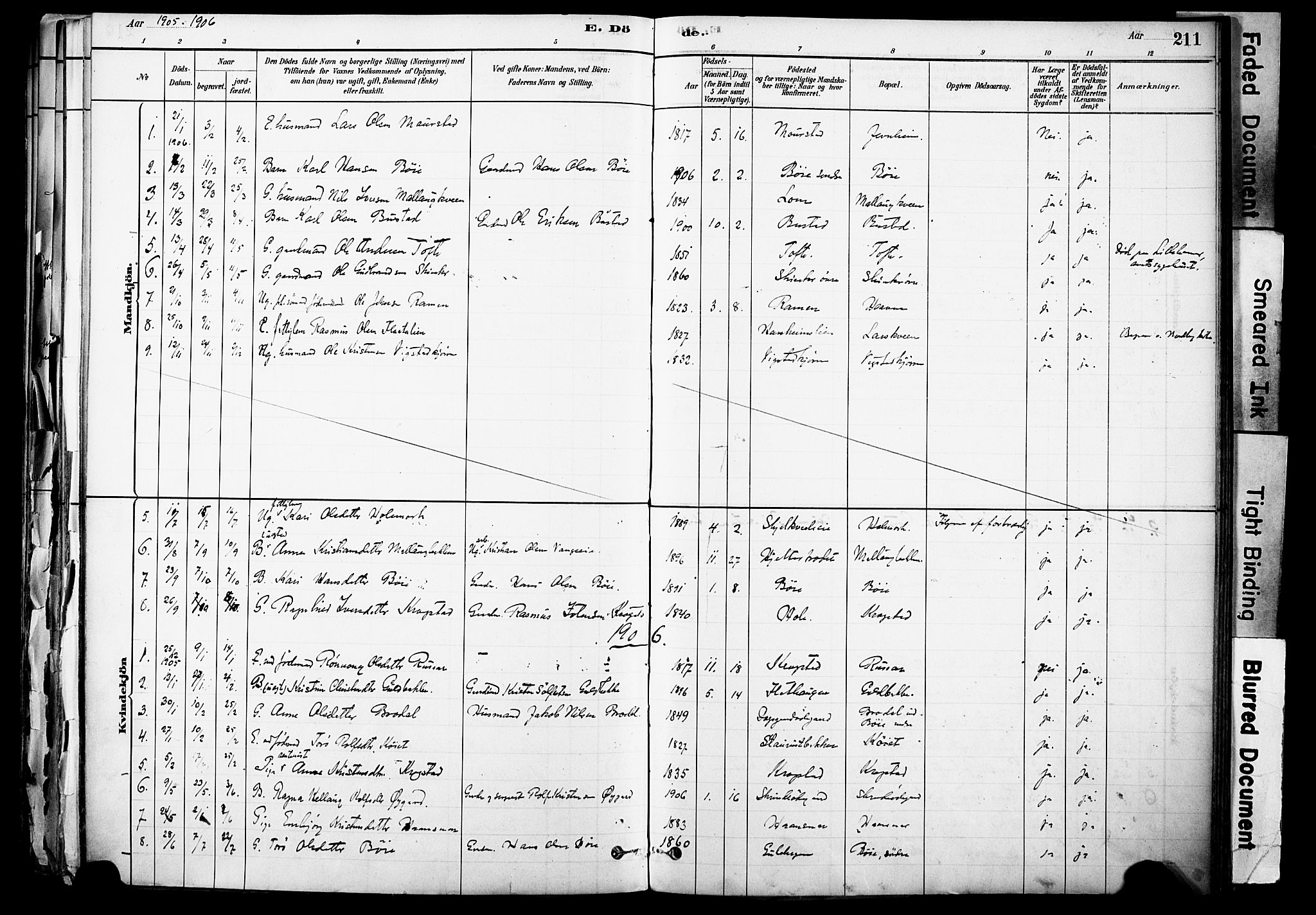 Skjåk prestekontor, SAH/PREST-072/H/Ha/Haa/L0003: Parish register (official) no. 3, 1880-1907, p. 211