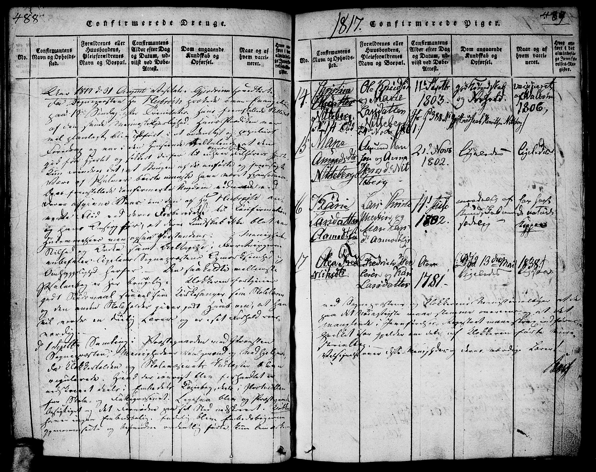 Gjerdrum prestekontor Kirkebøker, AV/SAO-A-10412b/G/Ga/L0001: Parish register (copy) no. I 1, 1816-1837, p. 488-489