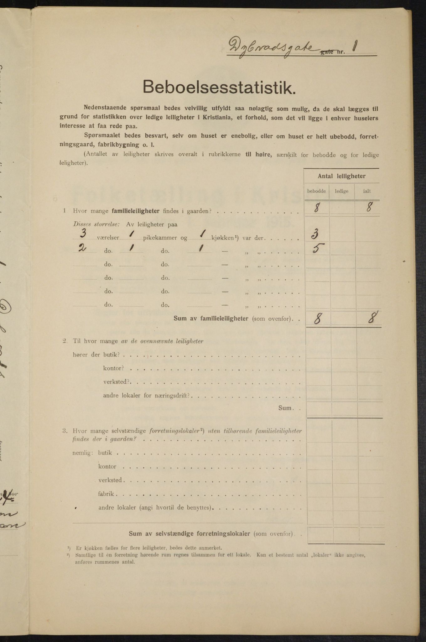 OBA, Municipal Census 1915 for Kristiania, 1915, p. 17438