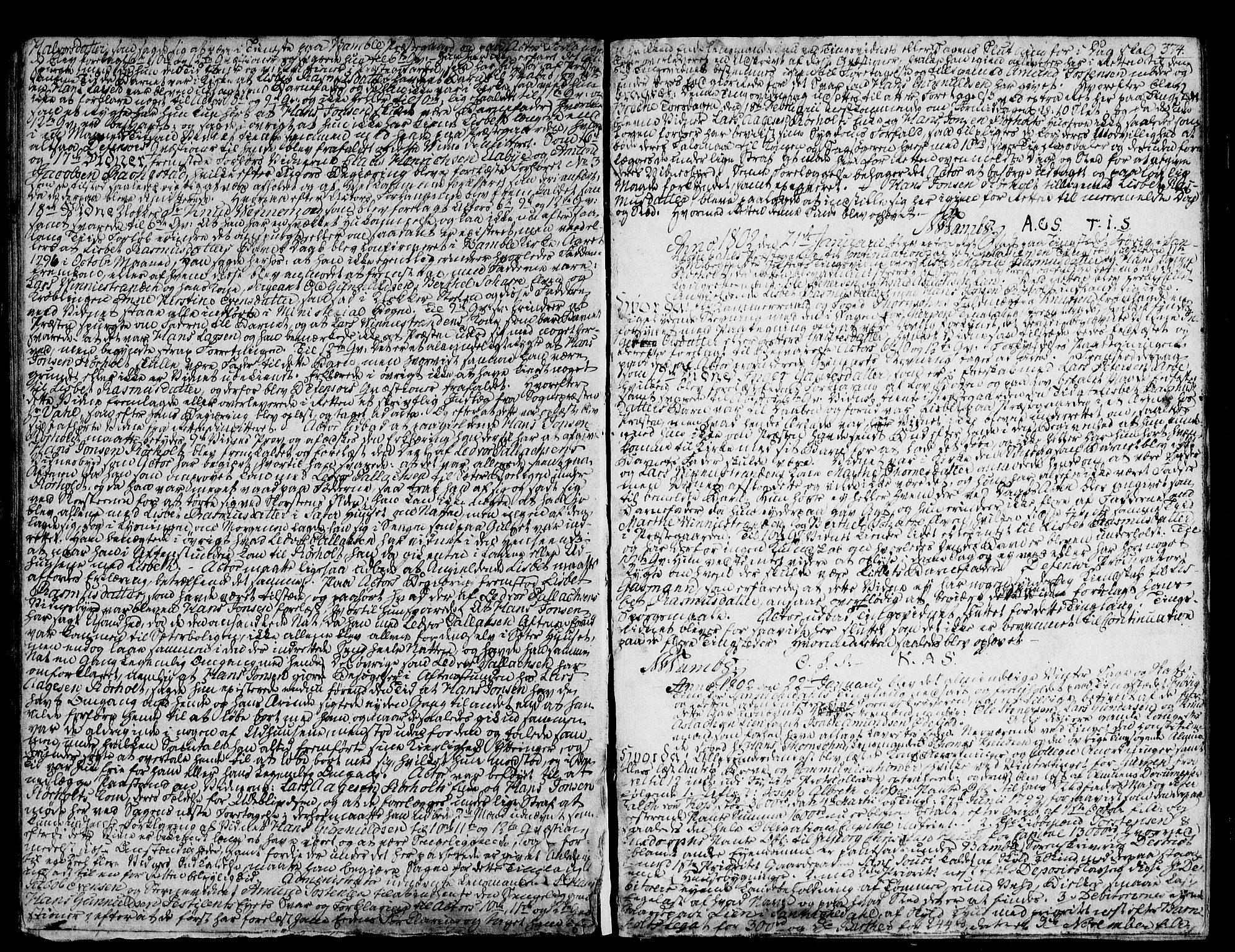 Bamble sorenskriveri, SAKO/A-214/F/Fa/Faa/L0025: Tingbok, 1797-1802, p. 374